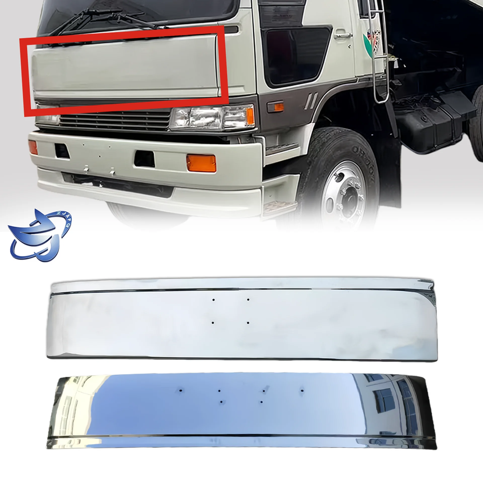 195/175CM Chrome Metal Front Panel / Garnish for Hino FM3M / FM2K
