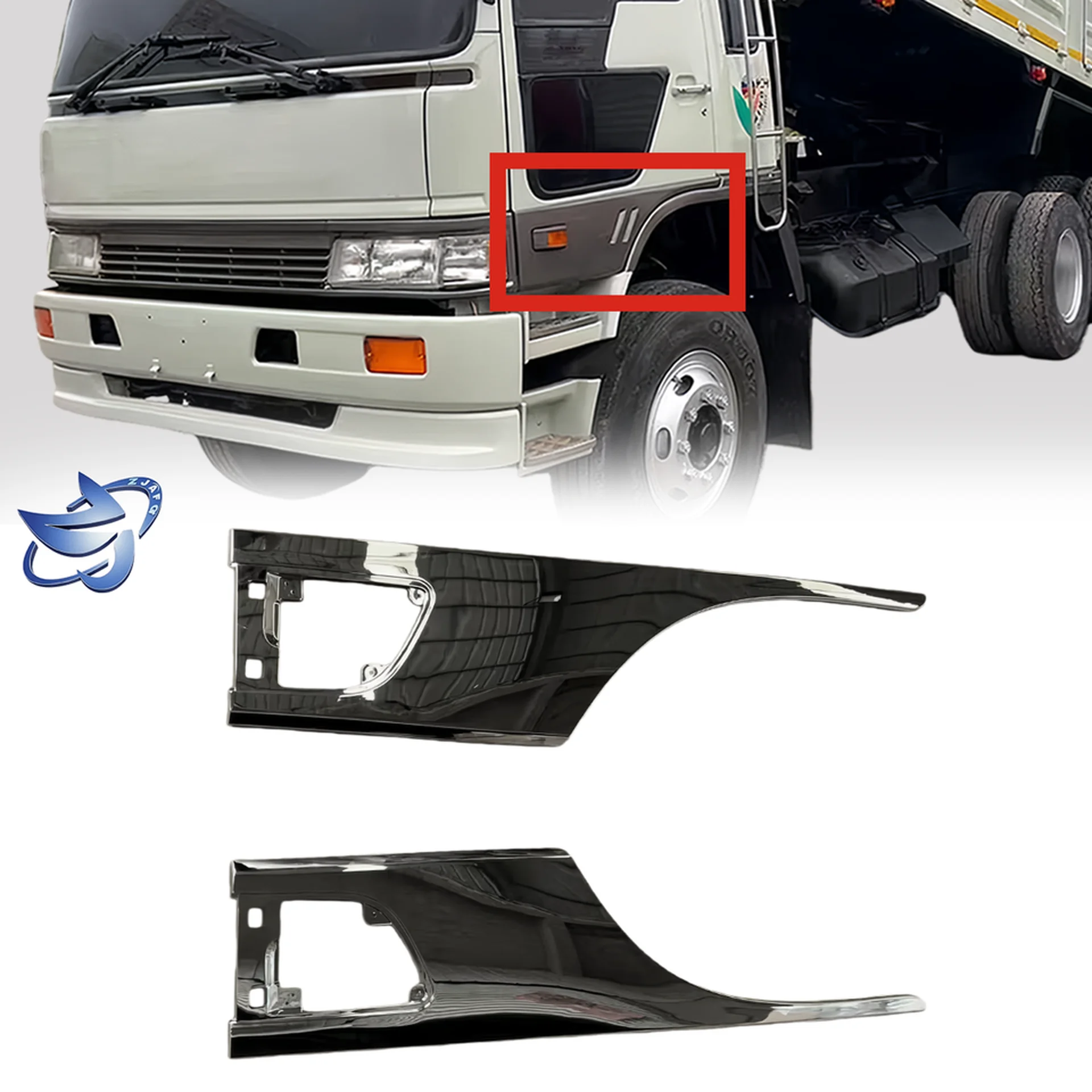 101.5*42.5CM Chrome / Black Plastic Door / Window Trim for Hino FM3M / FM2K