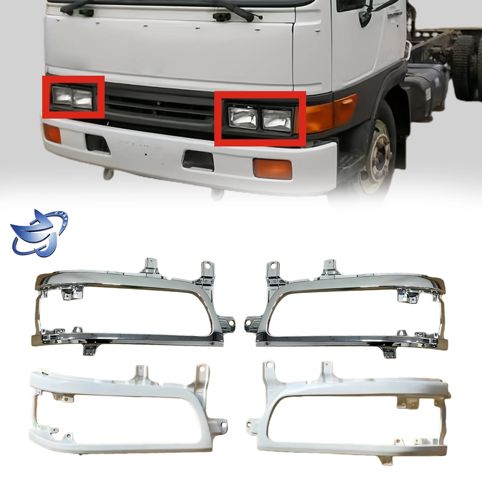58*67CM Chrome / White Plastic Head Lamp for Hino FB4J / FC4J