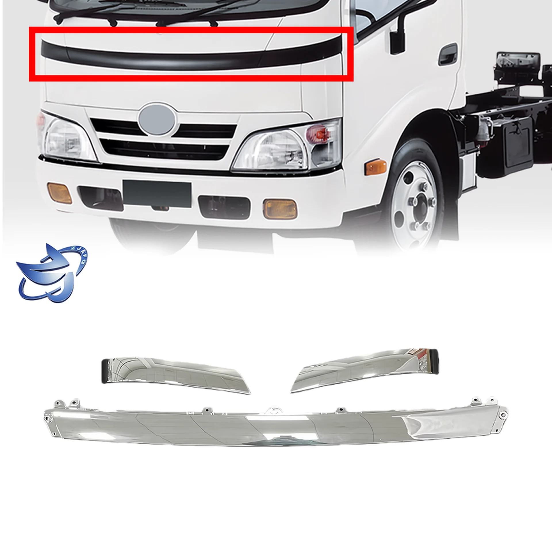 Chrome Plastic Front Panel / Garnish for Hino 300 Dutro