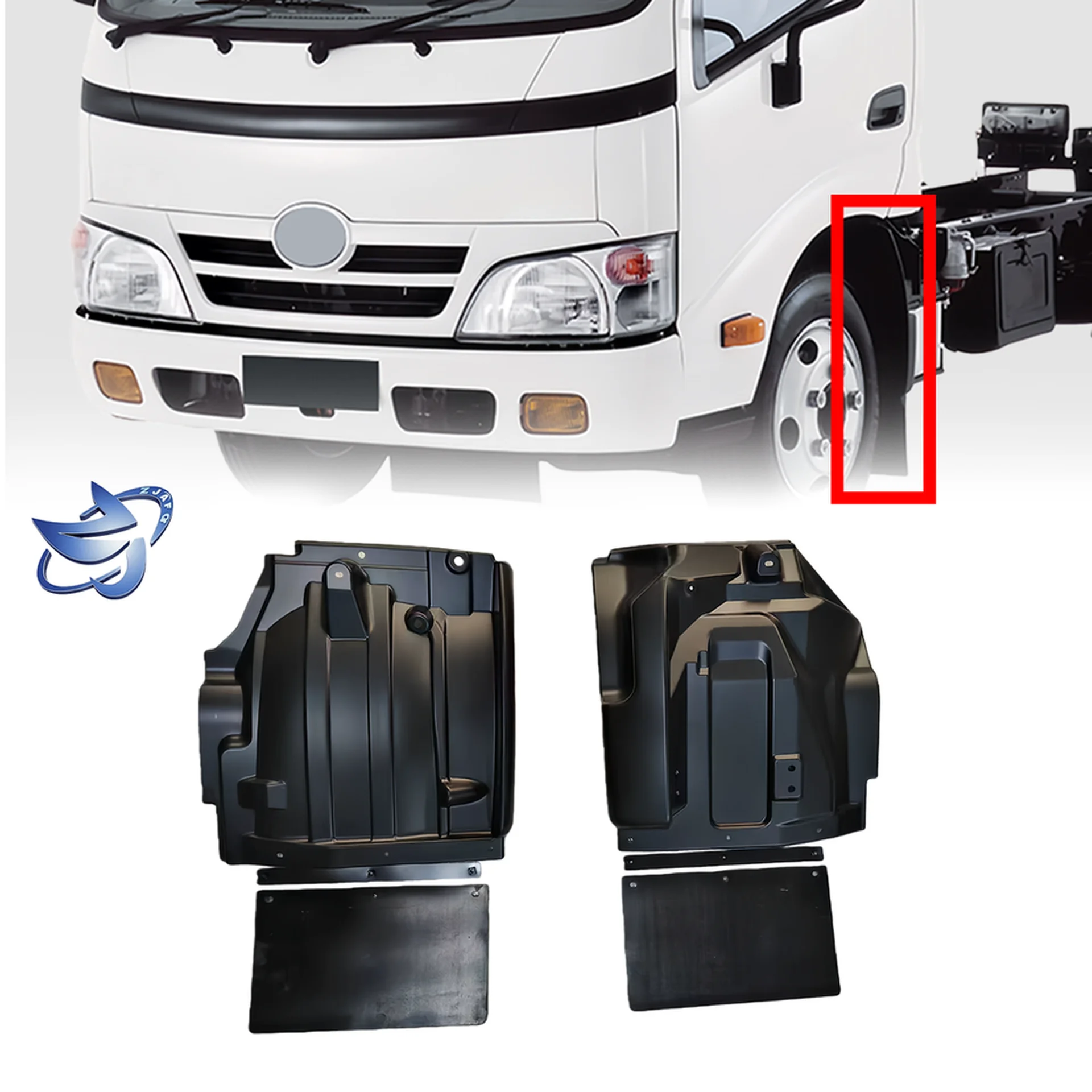 Black Plastic Fender / Mud Flap for Hino 300 Dutro