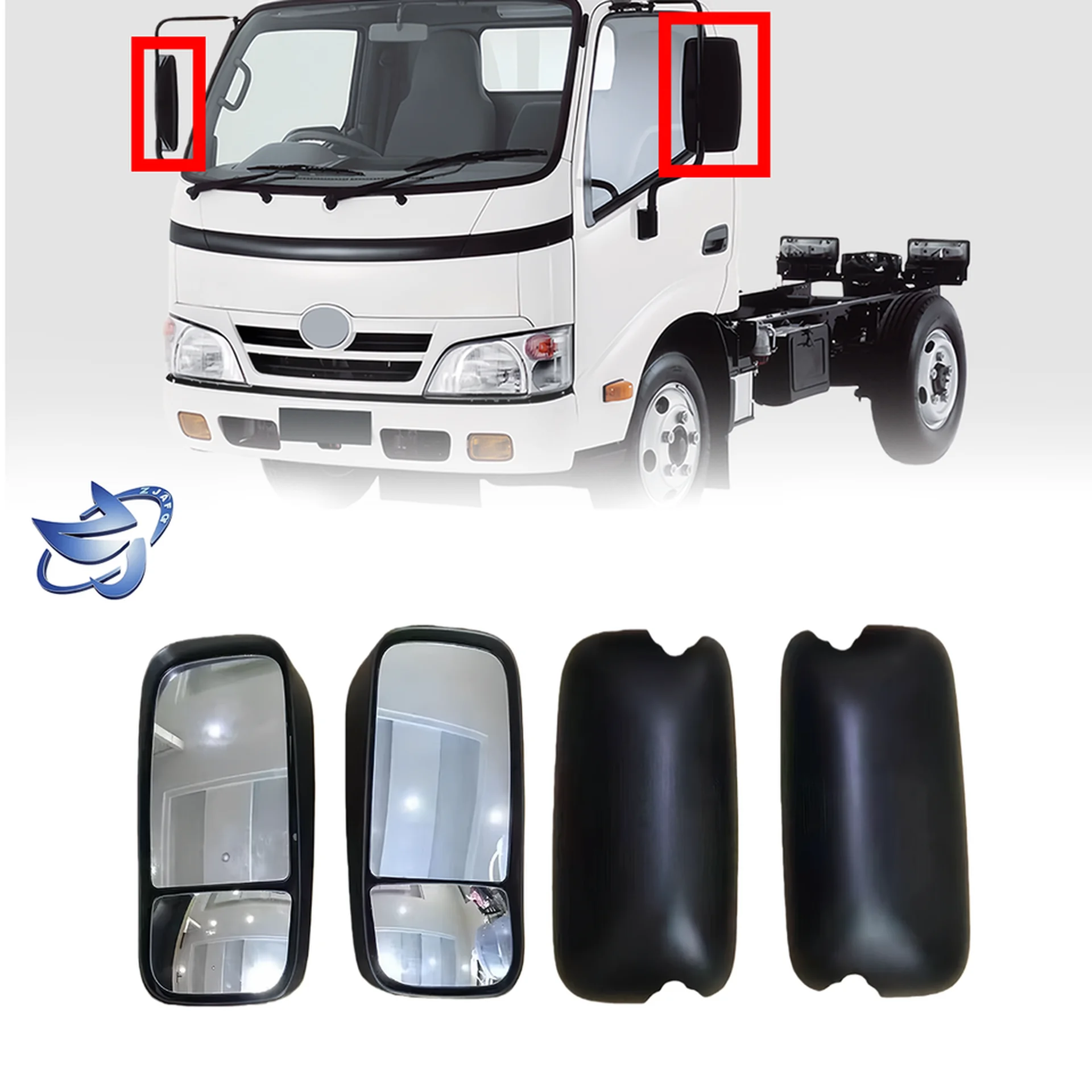30*18CM Black Plastic Mirror / Mirror Cover for Hino 300 Dutro