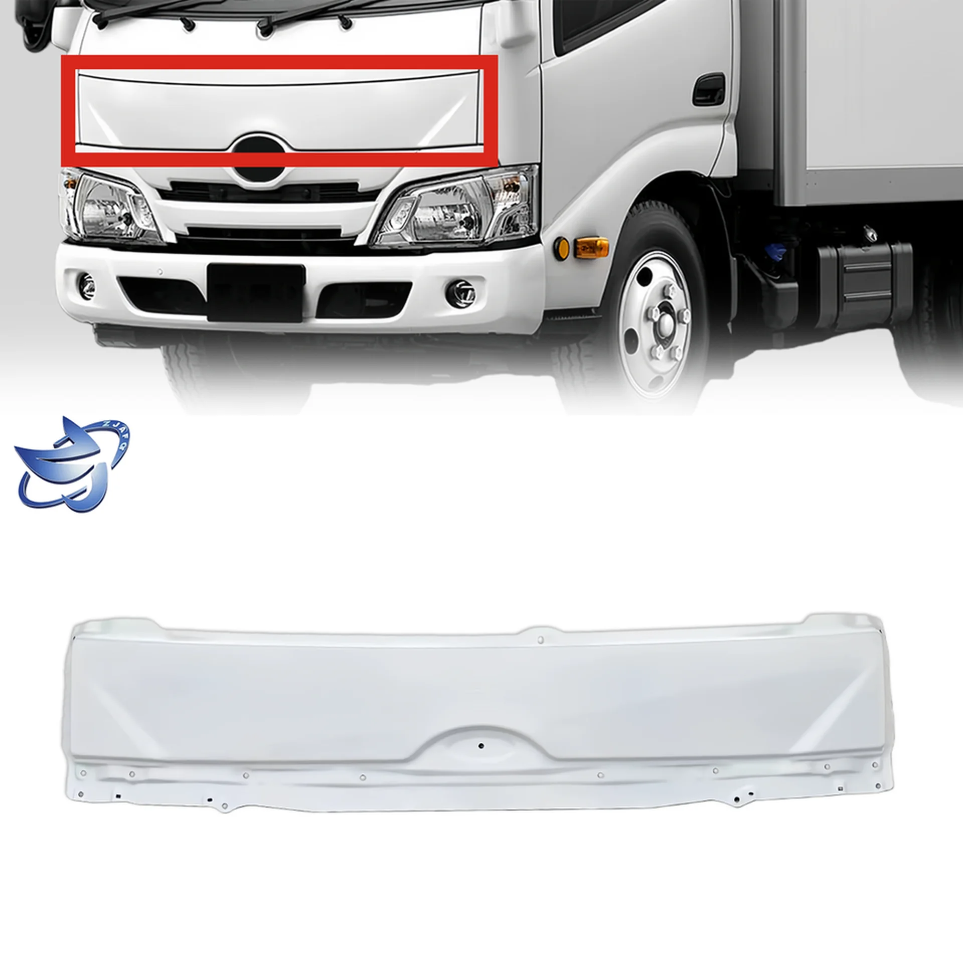 145CM Black / White Metal Front Panel / Garnish for Hino 300 Dutro