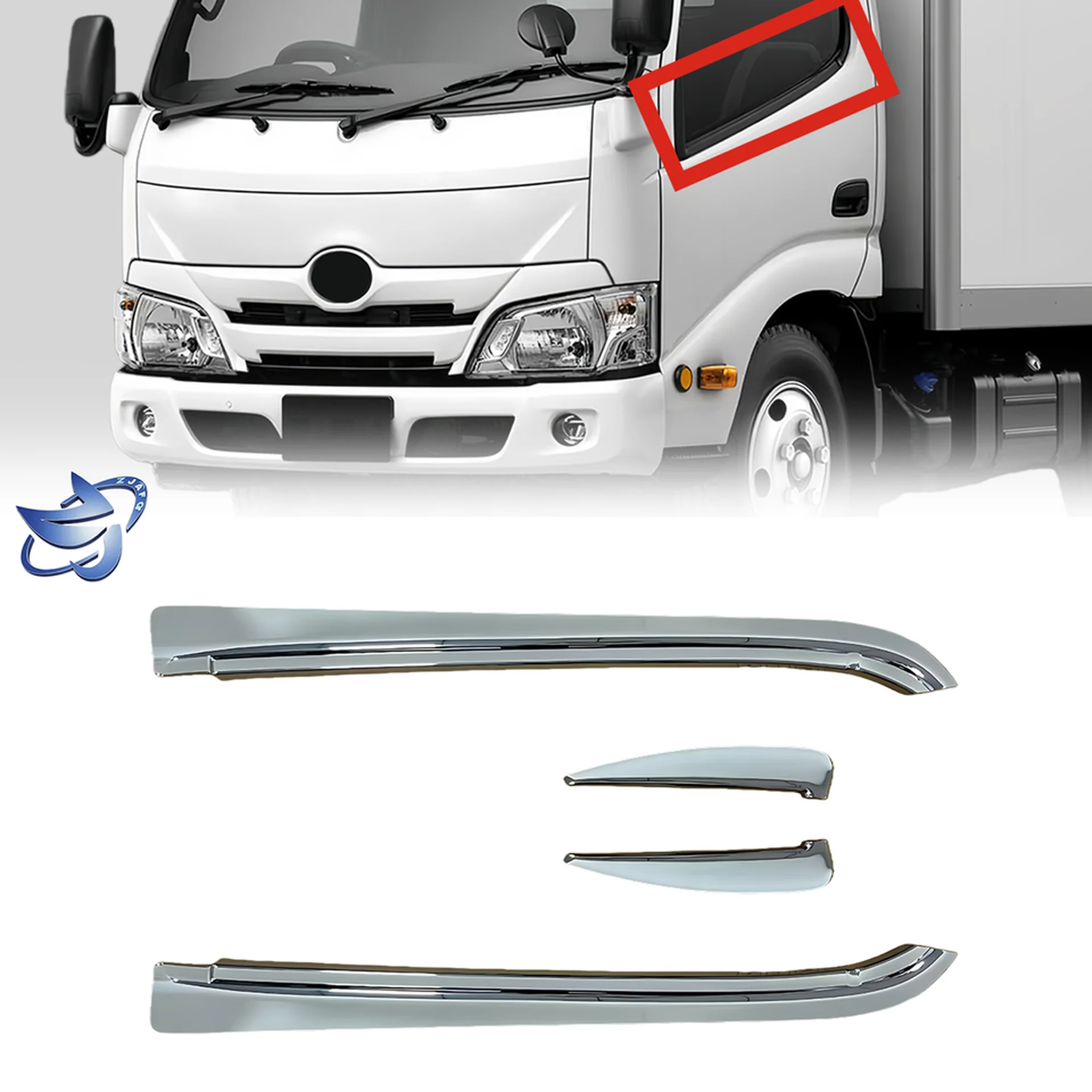 Chrome Plastic Door / Window Trim for Hino 300 Dutro