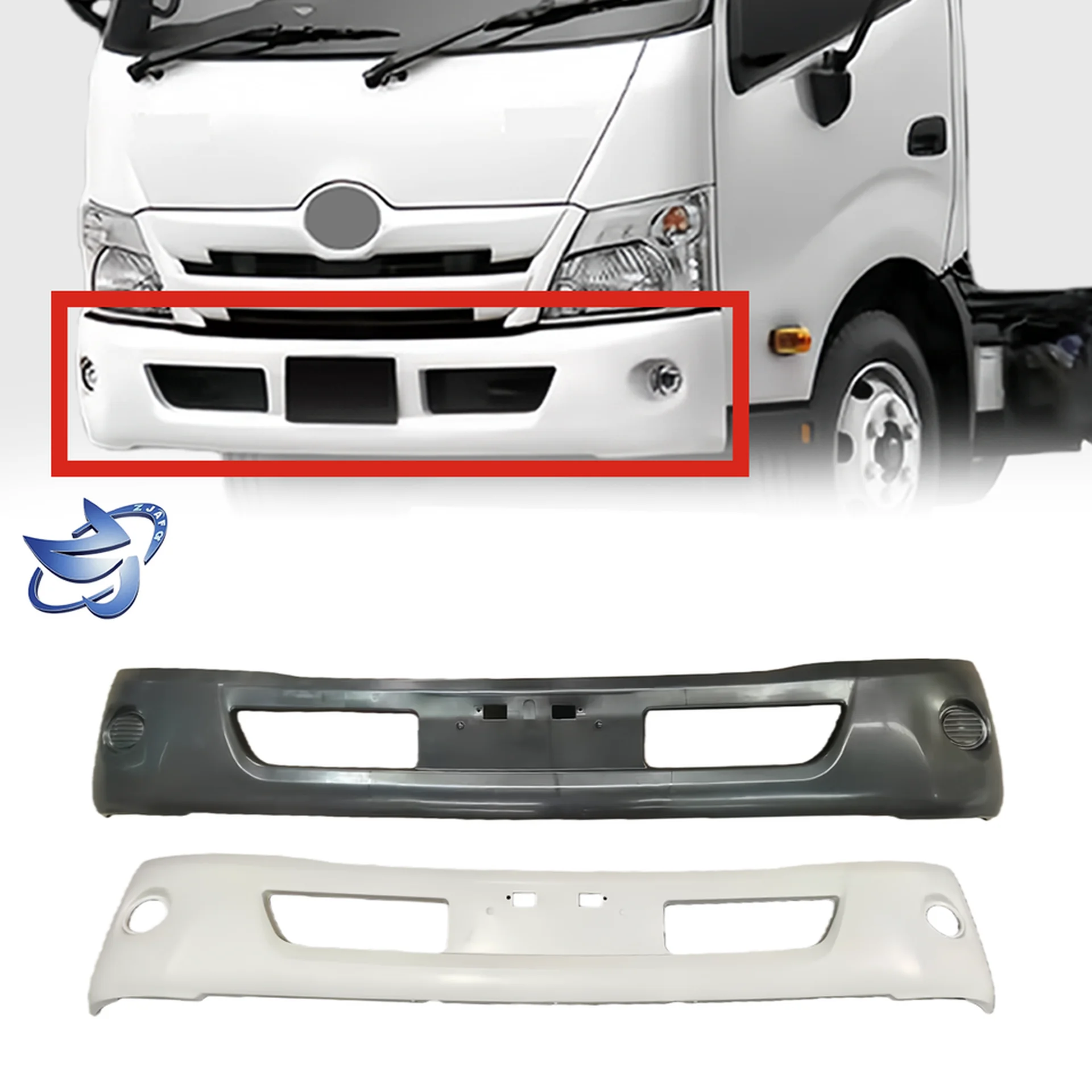 195CM White / Gray Plastic Bumper for Hino 300 Dutro