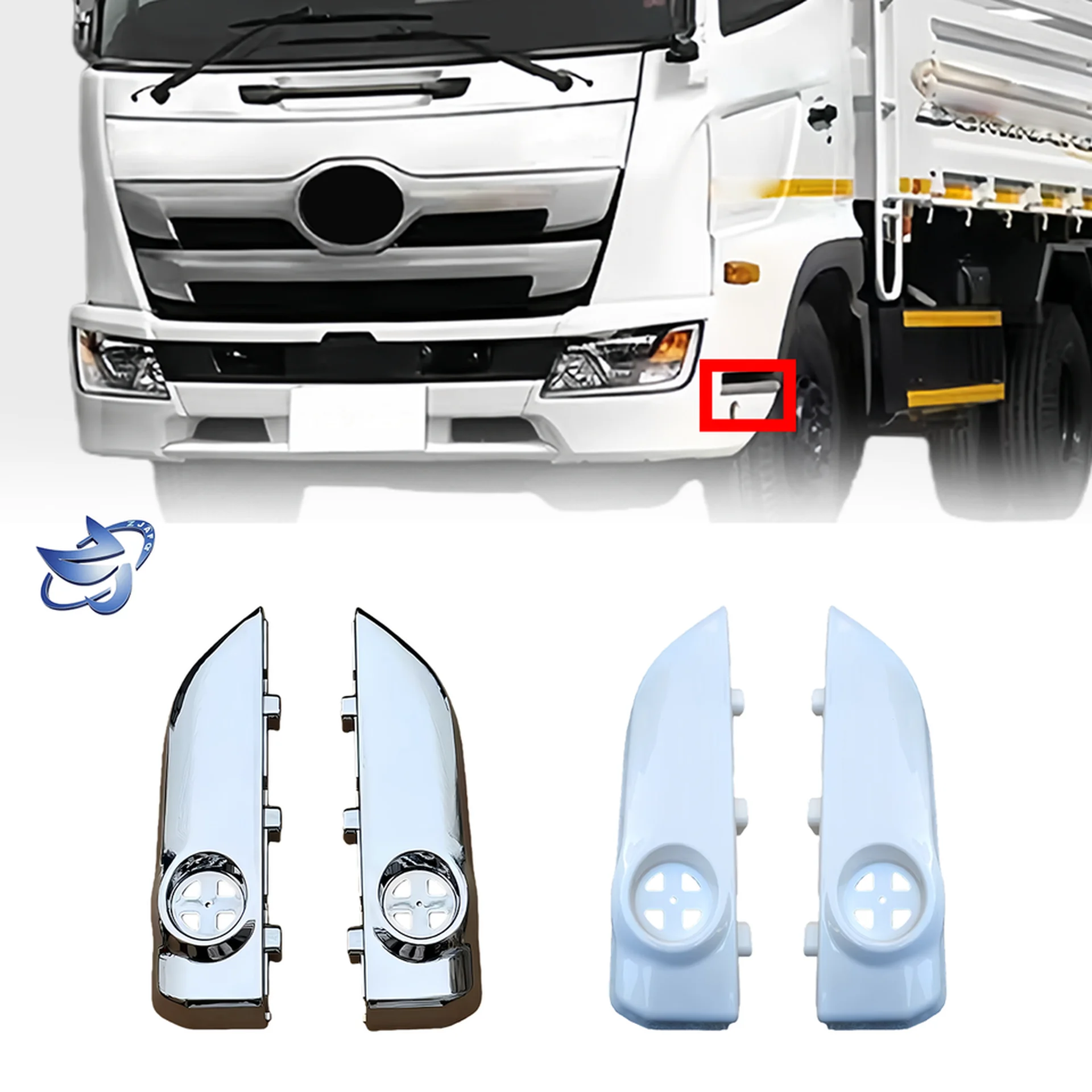 38CM Chrome / White Plastic Step Panel for Hino Dominator 500 / New 500