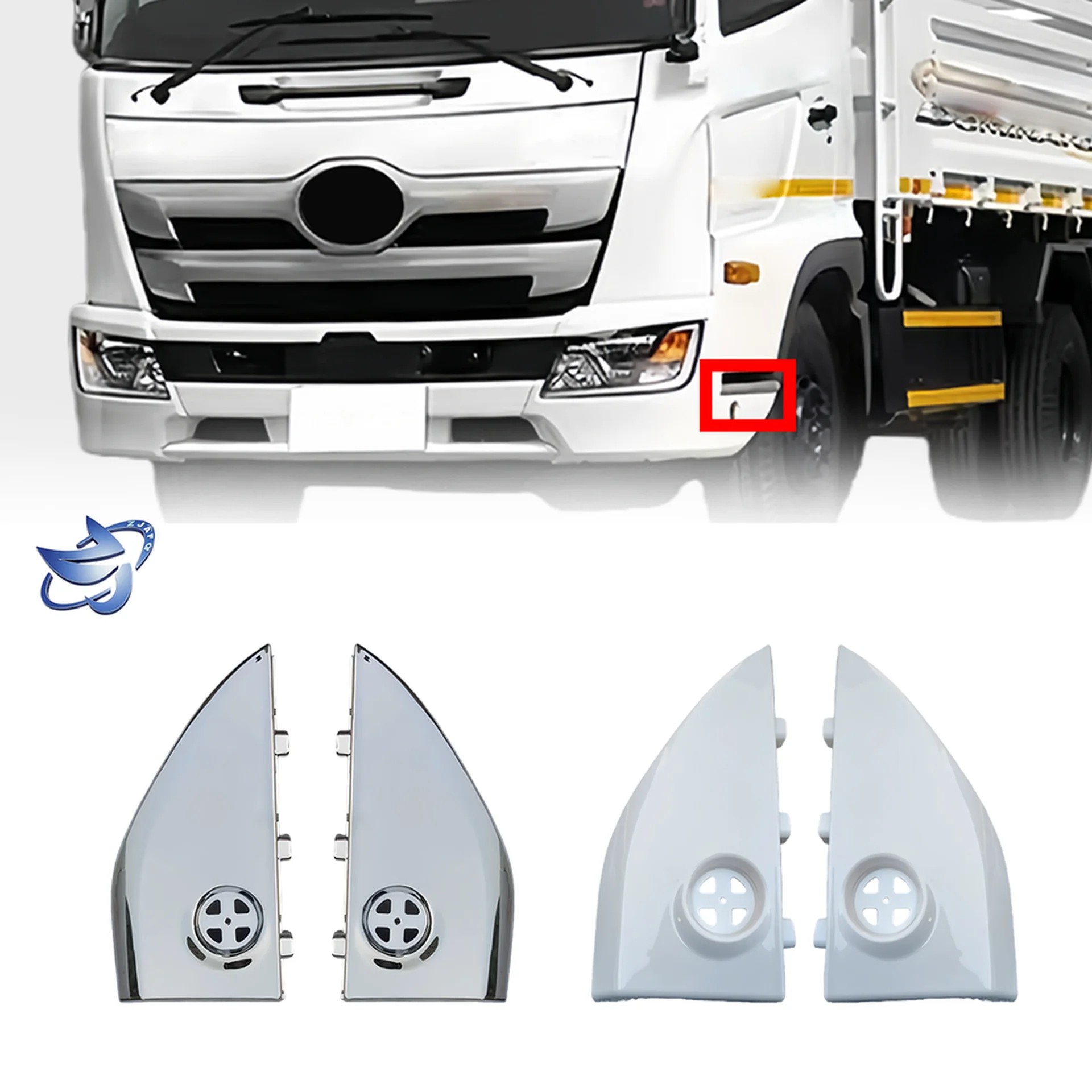 38CM Chrome / White Plastic Step Panel for Hino Dominator 500 / New 500