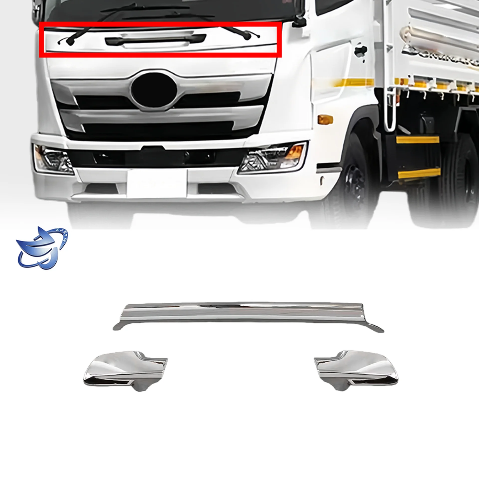 65CM Chrome Plastic Front Panel / Garnish for Hino Dominator 500 / New 500