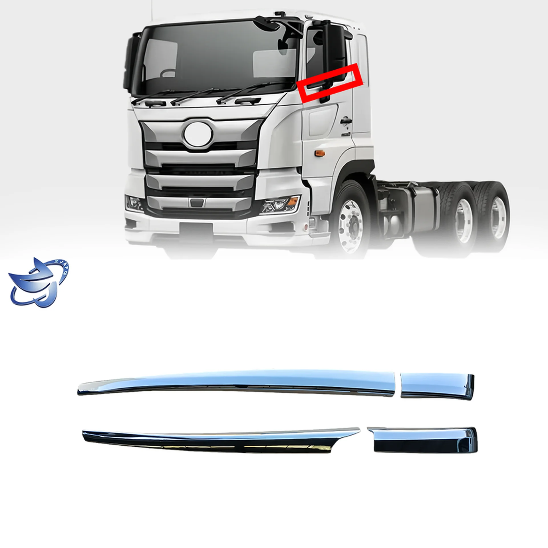 Chrome Plastic Door / Window Trim for Hino New Mega 700