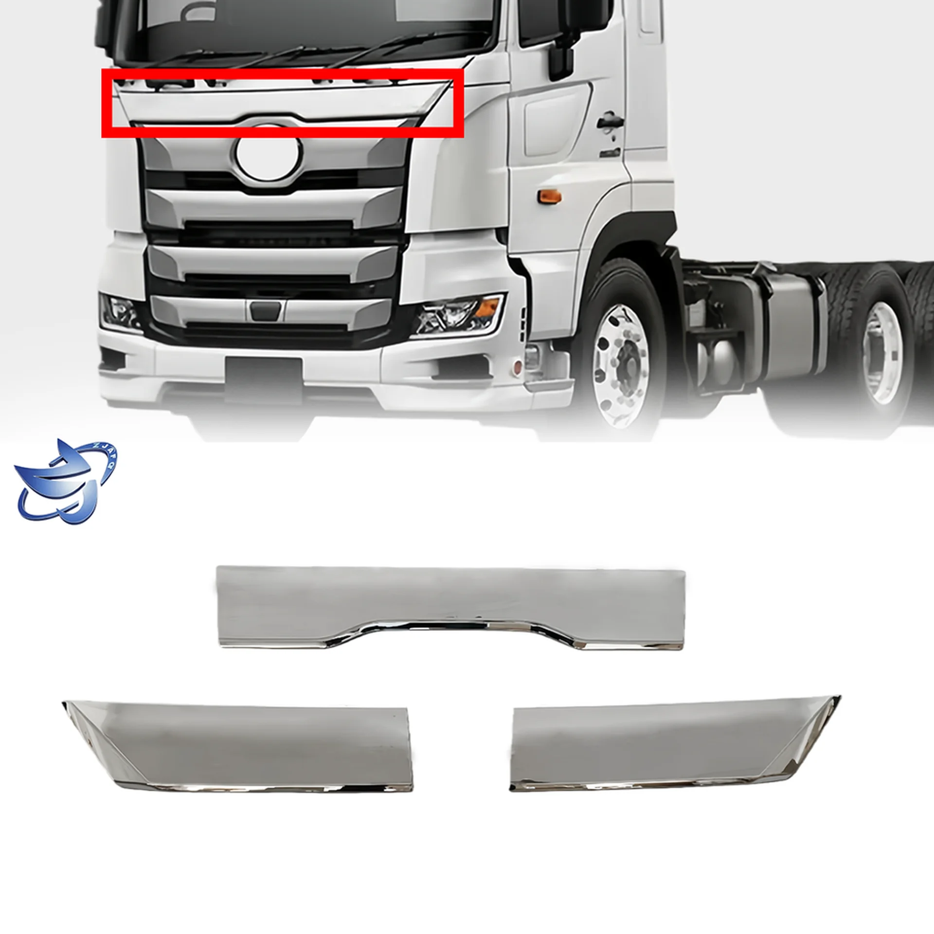Chrome Plastic Front Panel / Garnish for Hino New Mega 700