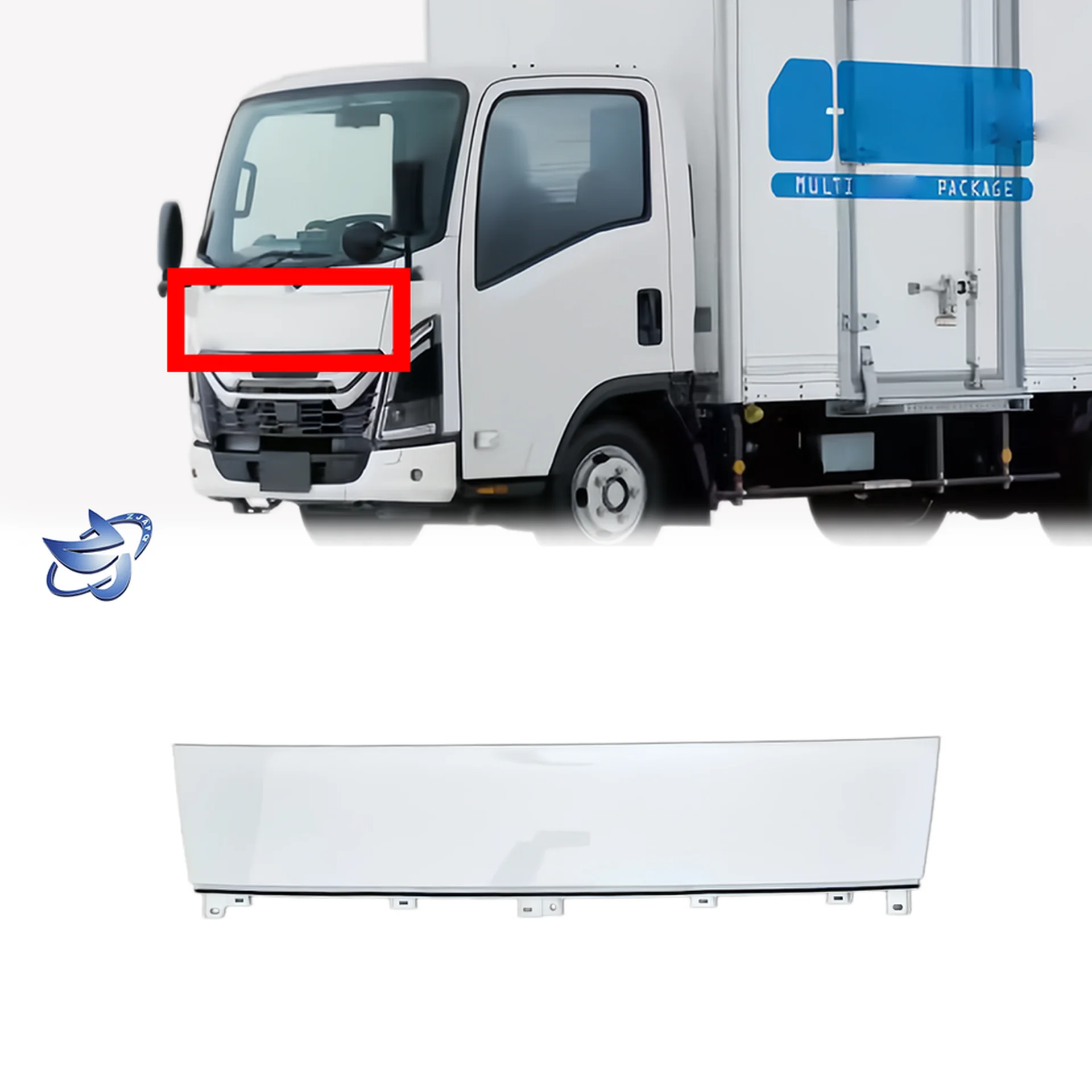 White Plastic Front Panel / Garnish for Isuzu New Elf 2023