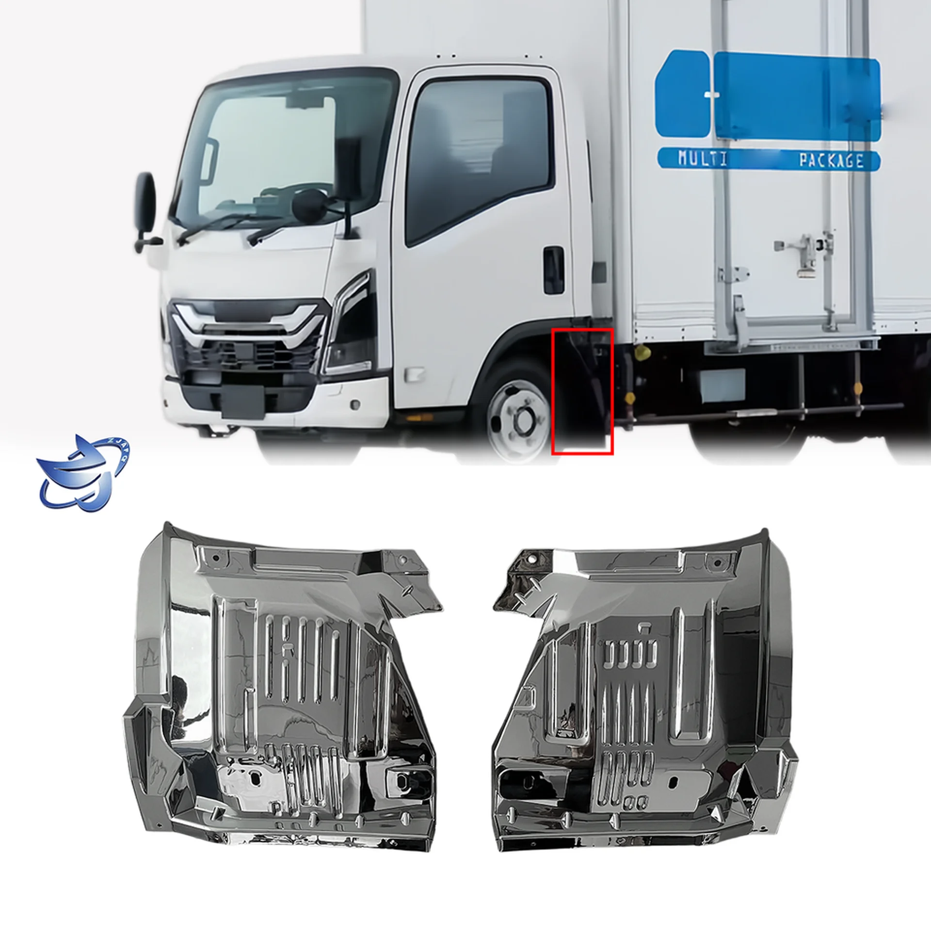 Chrome Plastic Fender / Mud Flap for Isuzu New Elf 2023