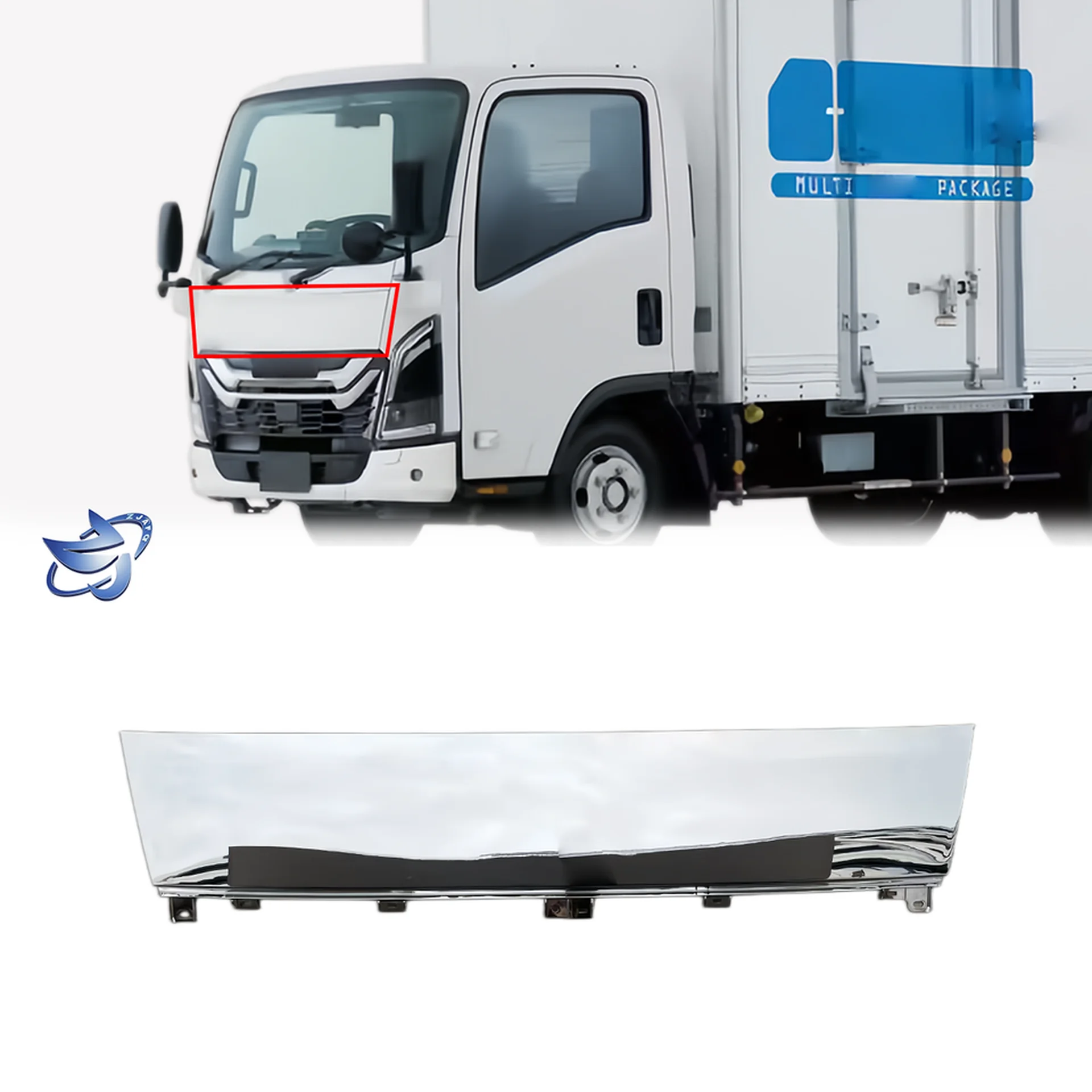 Chrome Plastic Front Panel / Garnish for Isuzu New Elf 2023