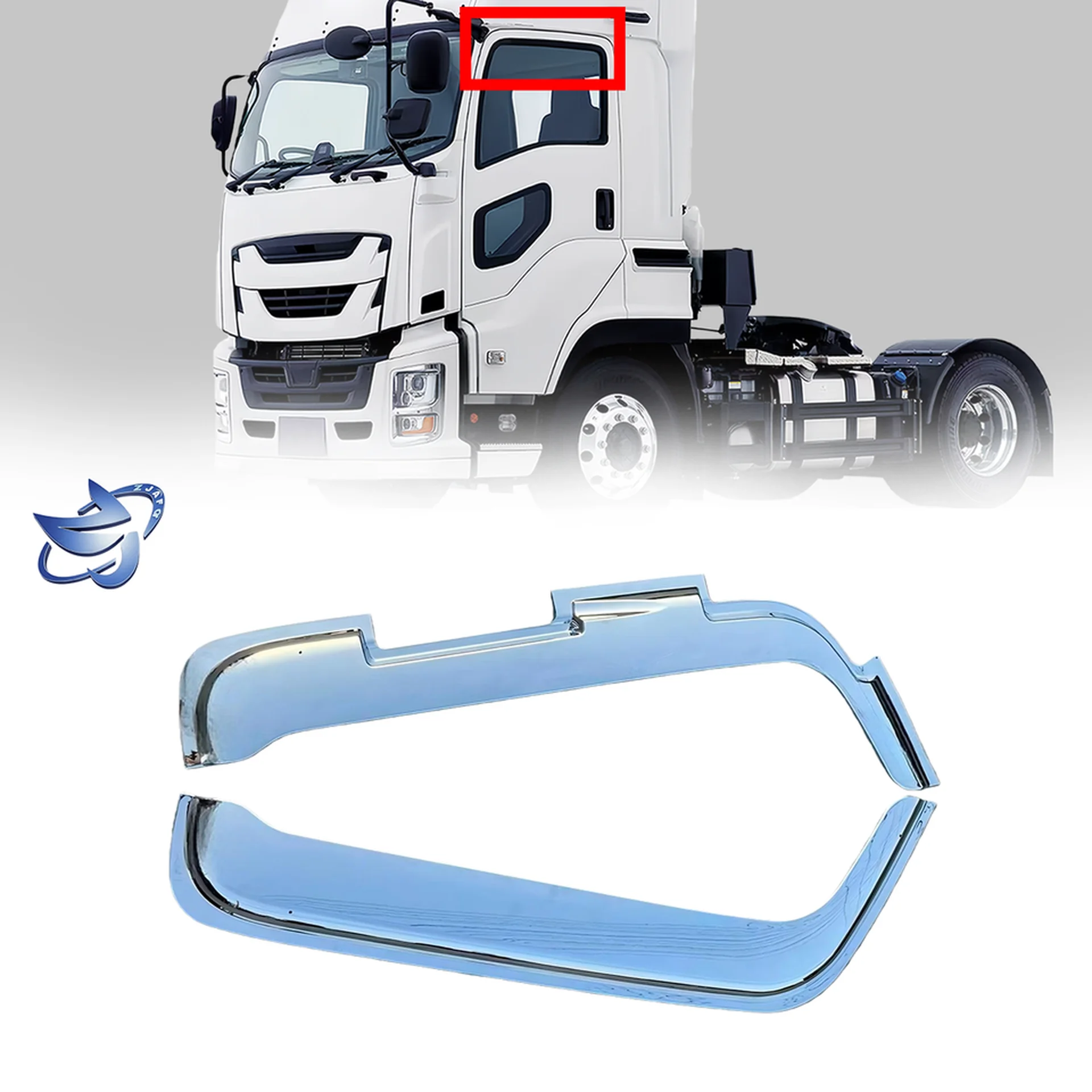 Chrome Plastic Rain Shield / Visor for Isuzu Giga 2017
