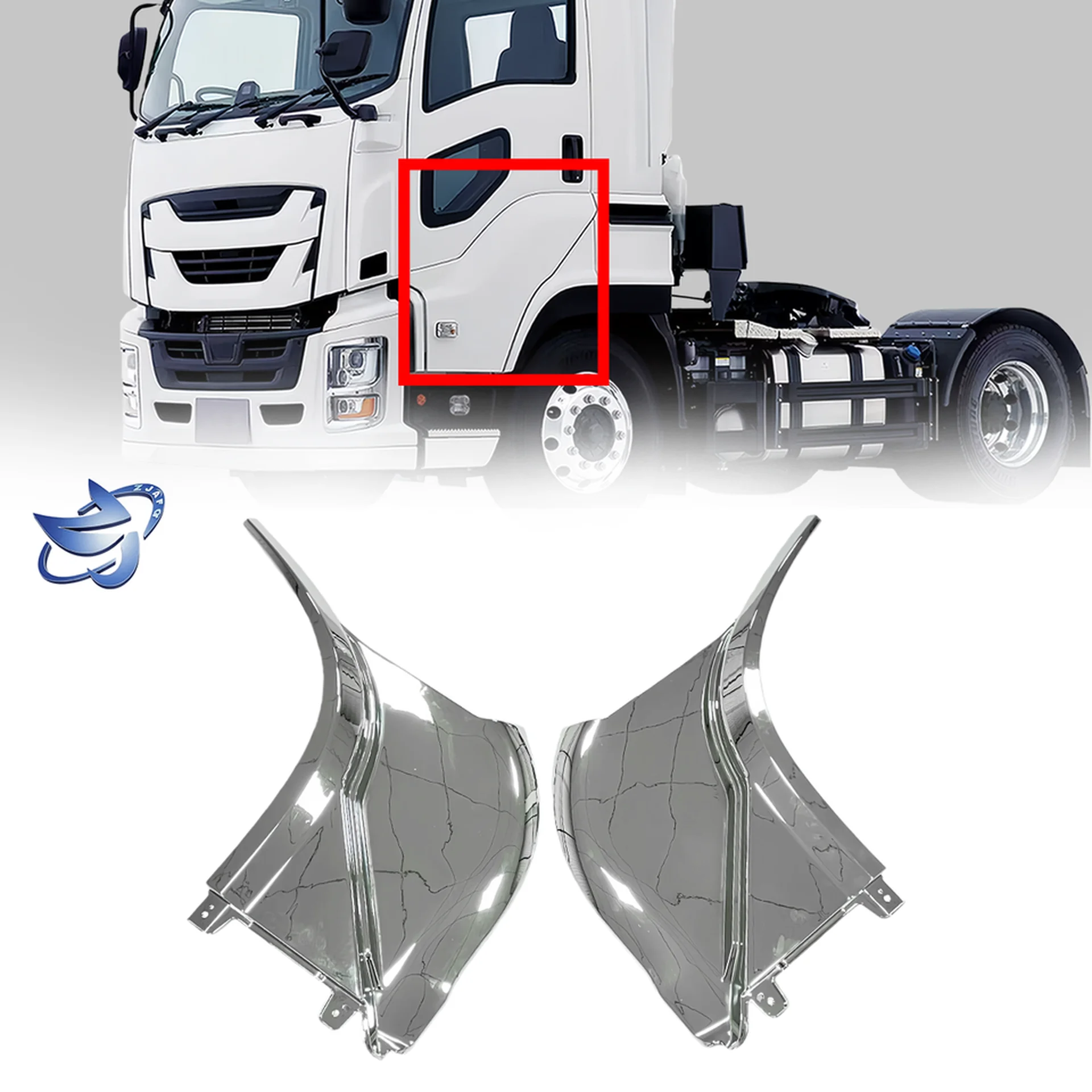 Chrome / White Plastic Fender / Mud Flap for Isuzu Giga 2017