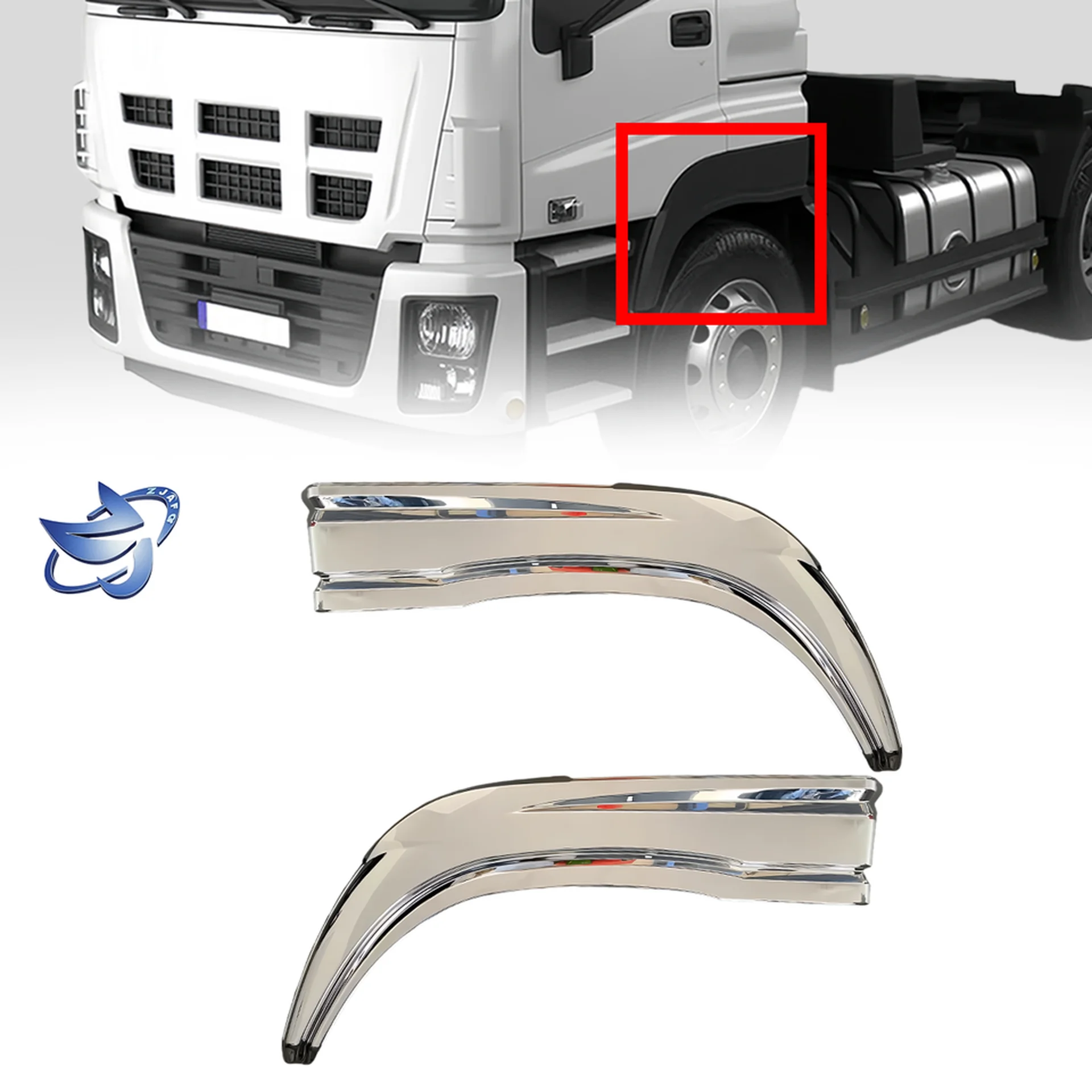 Chrome Plastic Fender / Mud Flap for Isuzu Giga 2010-2012