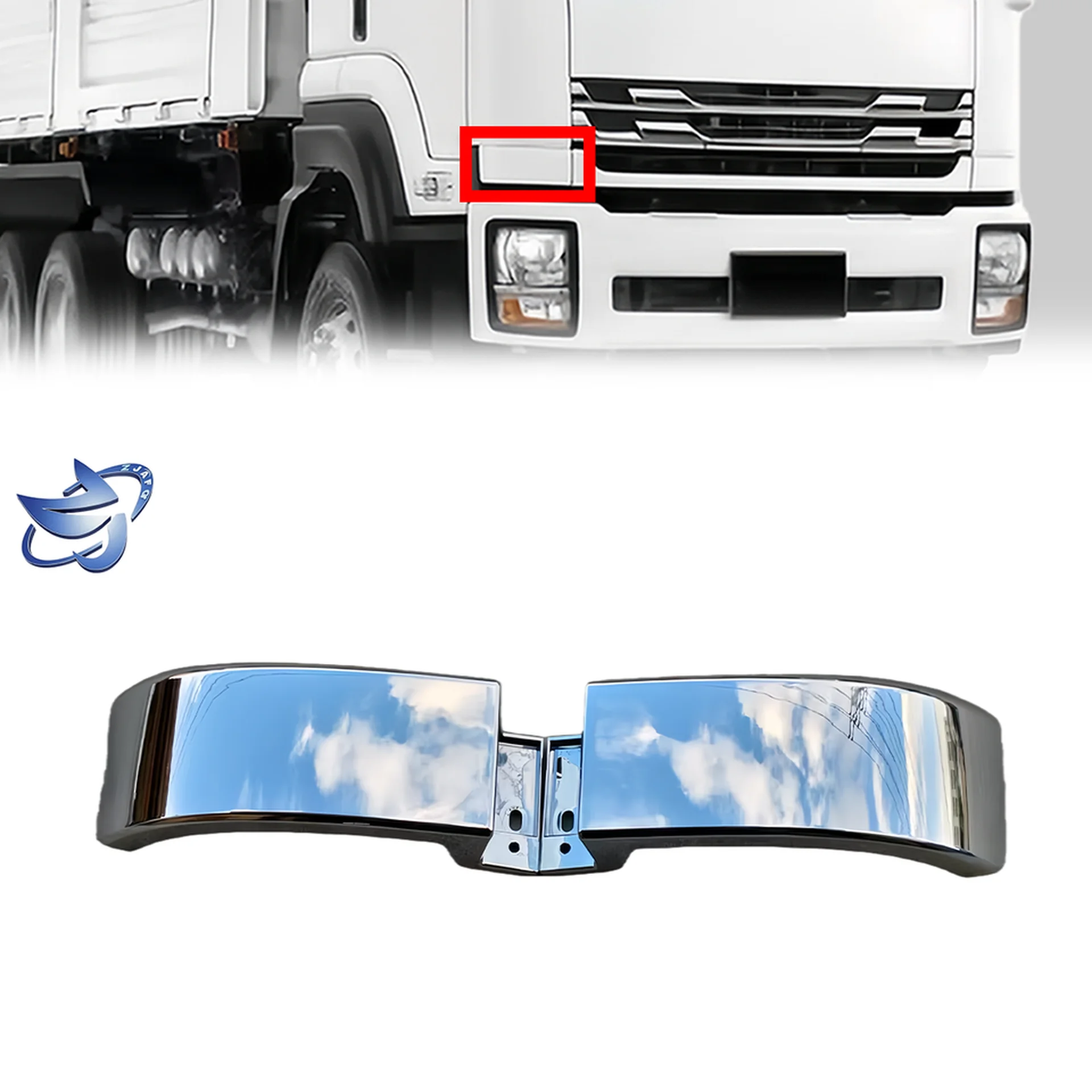32*13CM Chrome Metal Corner Panel for Isuzu Deca 360