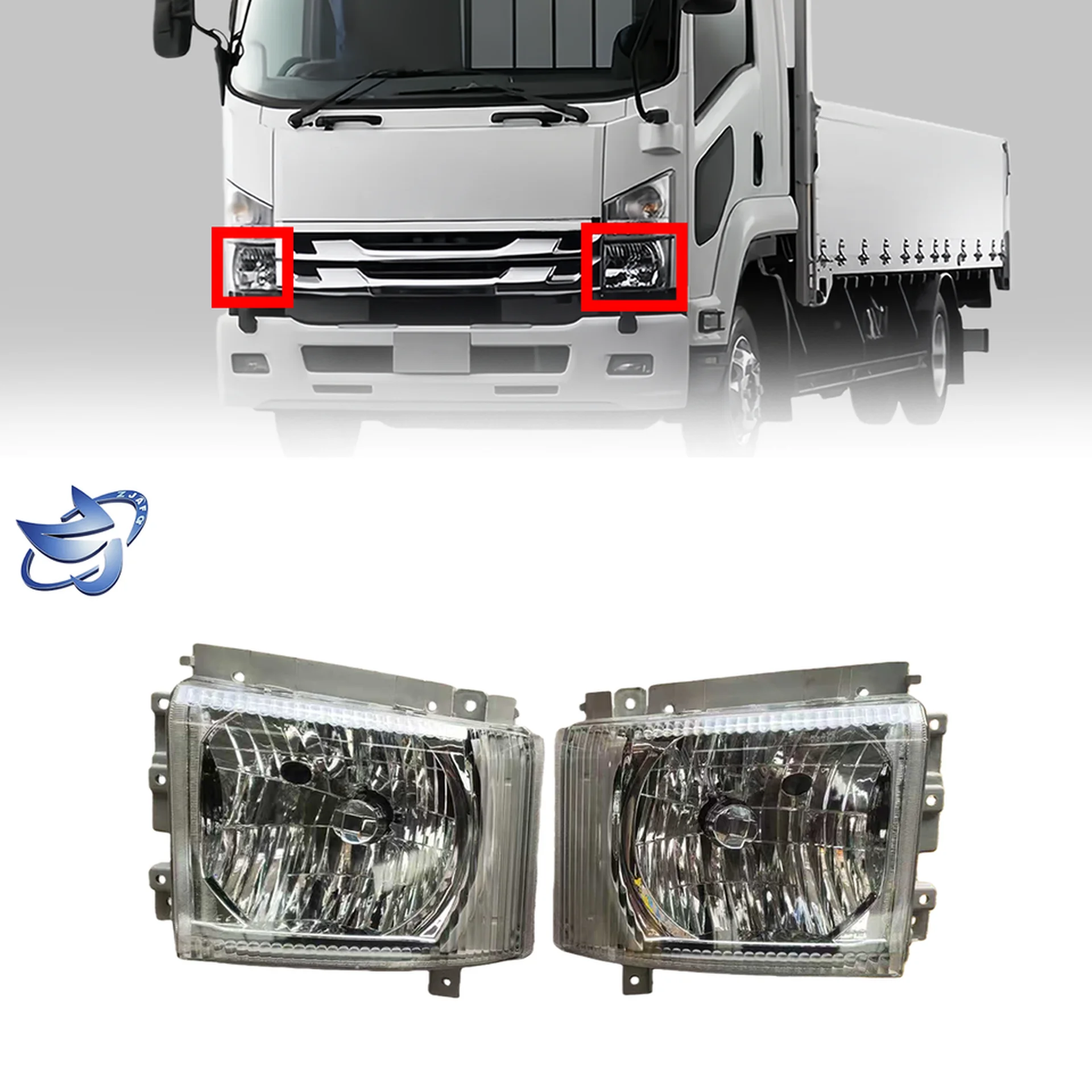 24V / 12V 21*31CM Plastic Head Lamp for Isuzu Forward / FRR