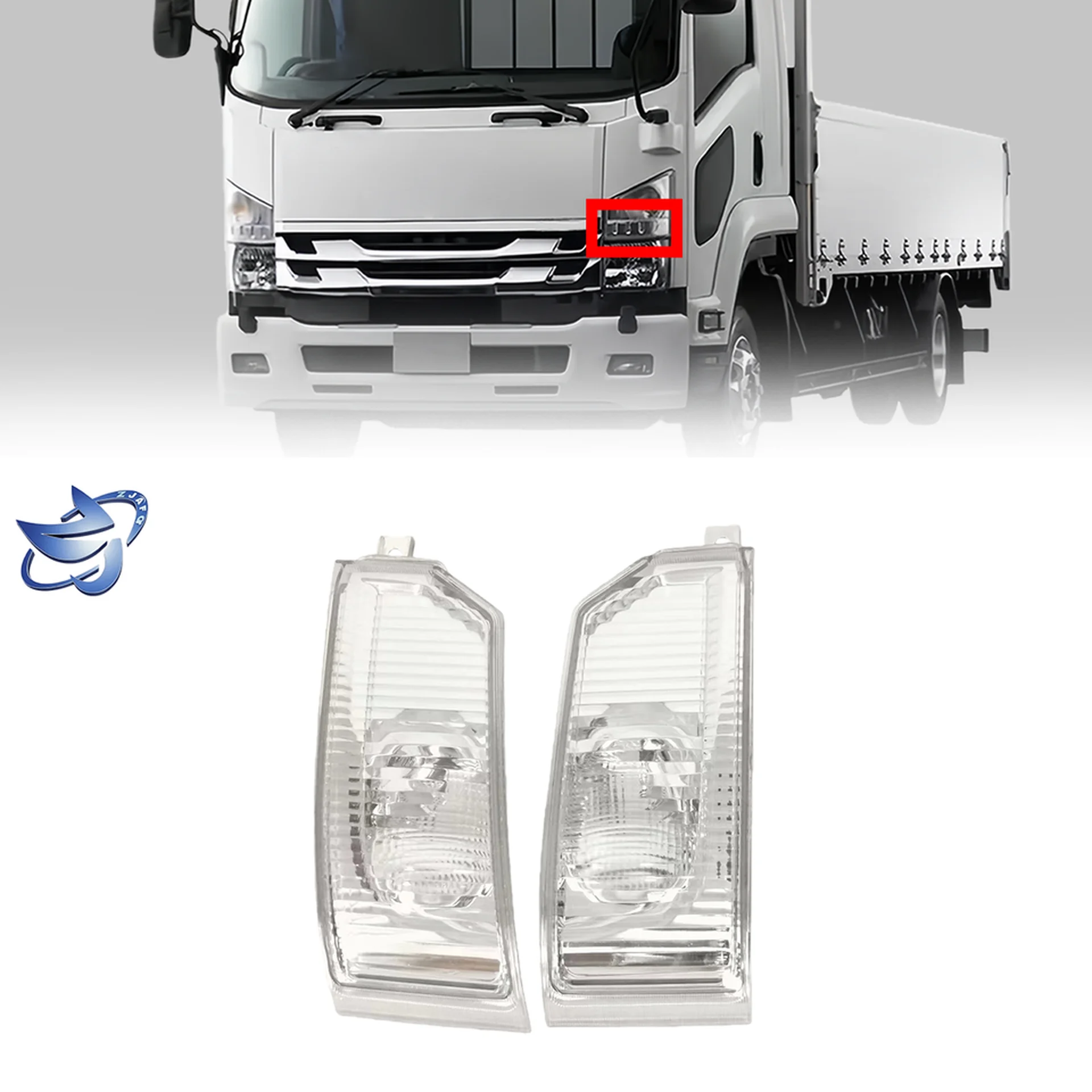 13*30CM White / Yellow Plastic Corner Lamp for Isuzu Forward / FRR
