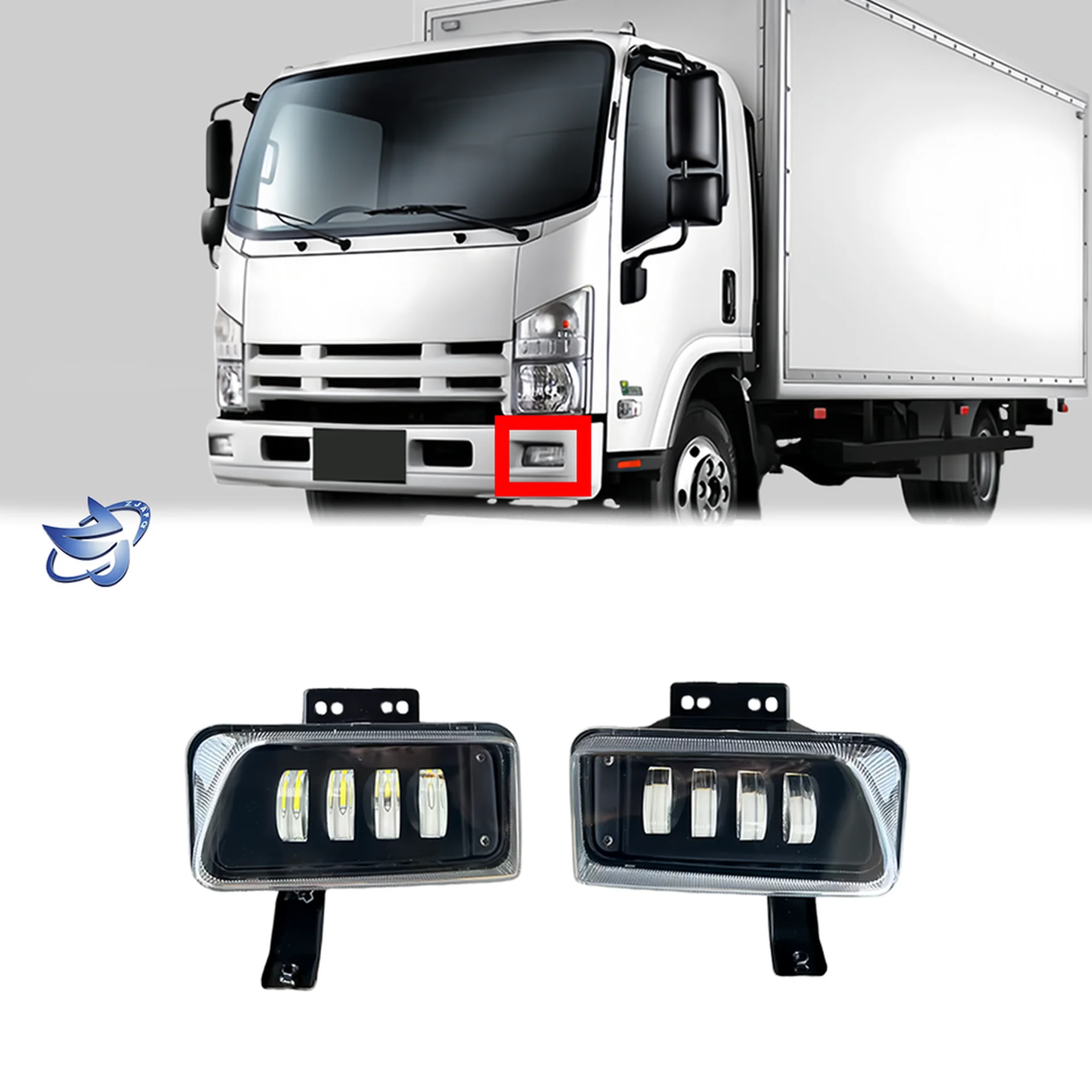 19*9CM Chrome Plastic Fog Lamp for Isuzu NPR 700P