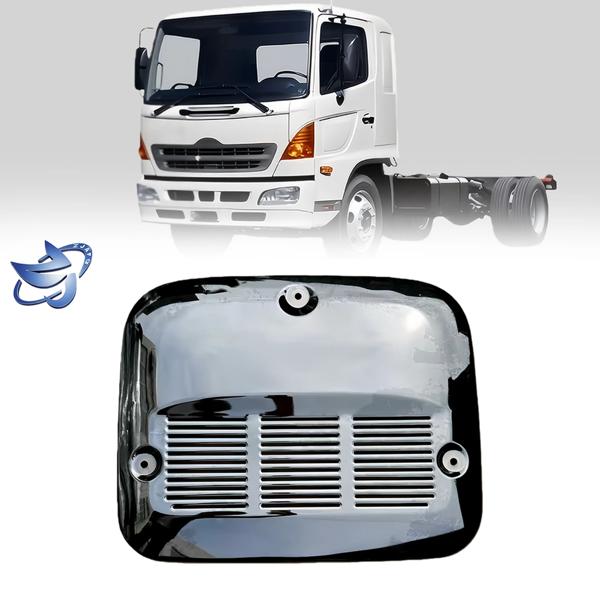 Chrome Metal / Iron Muffler Cover for Hino Mega 500