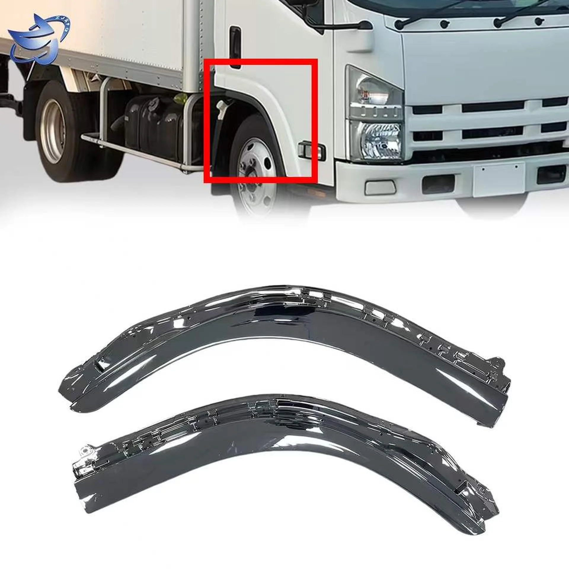 Chrome Plastic Fender / Mud Flap for Isuzu NPR 700P