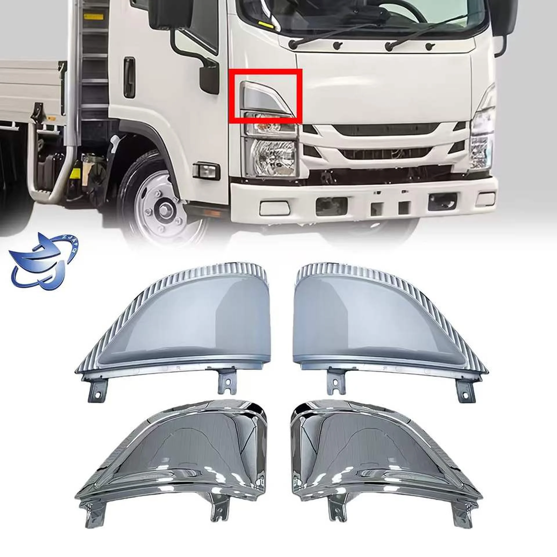 Chrome / Black Plastic Corner Panel for Isuzu NPR 700P
