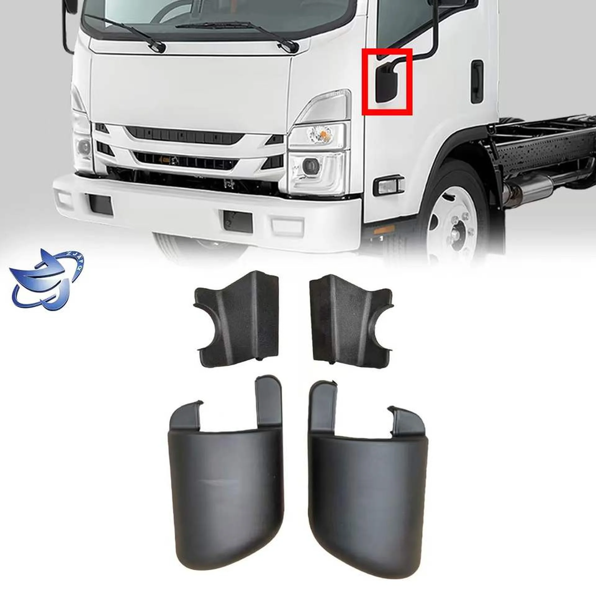 Black Plastic Mirror / Mirror Cover for Isuzu NPR 700P