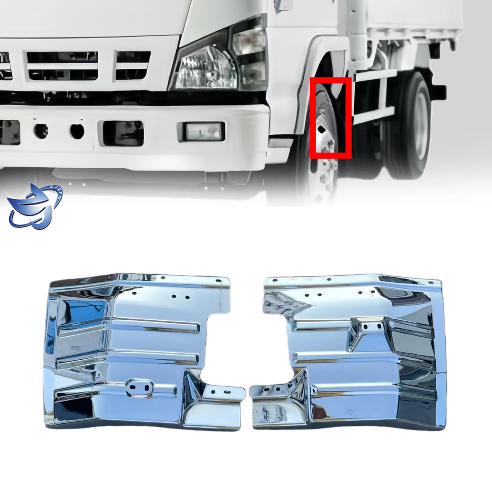 Chrome Metal Fender / Mud Flap for Isuzu NQR 600P