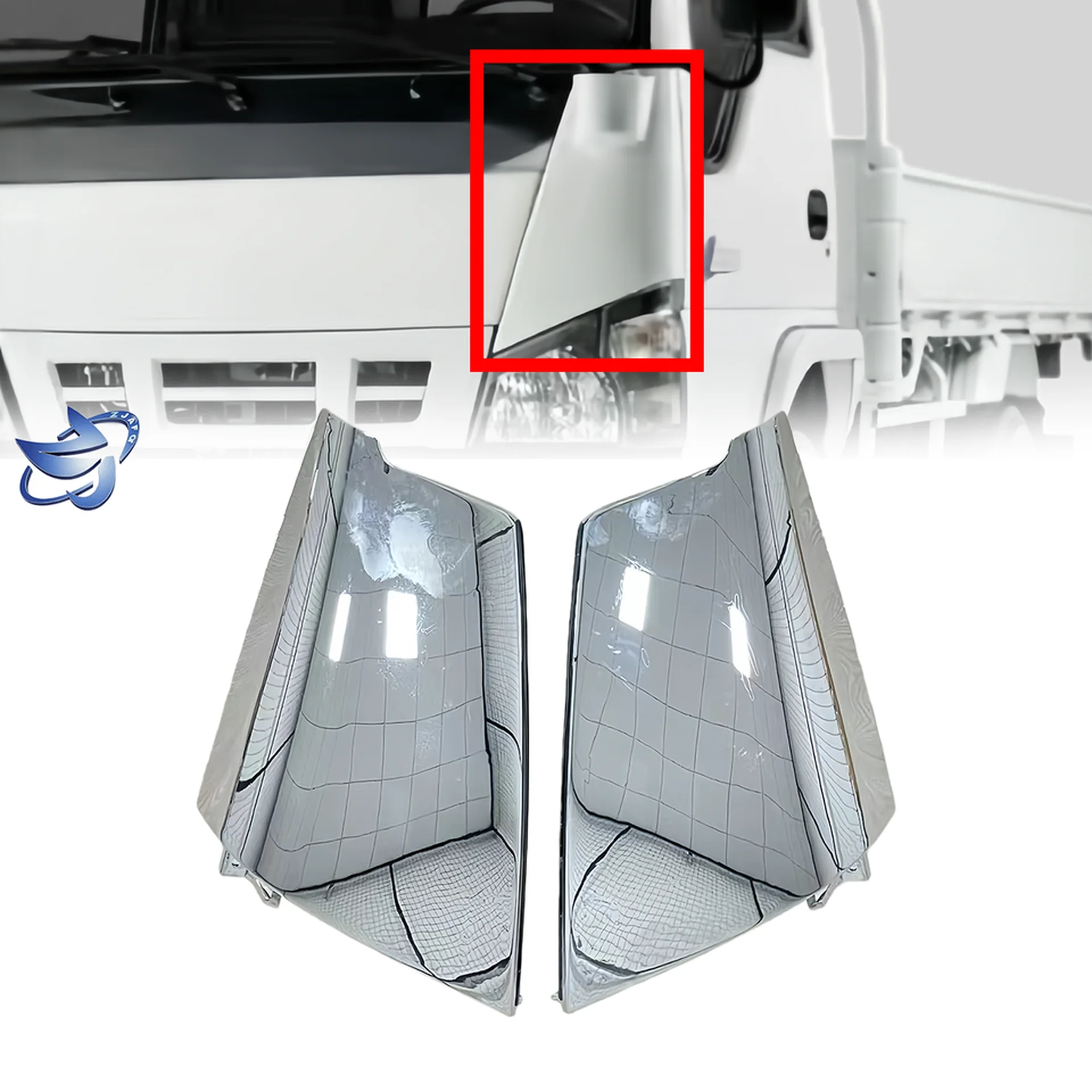 35.5CM Chrome Plastic Corner Panel for Isuzu NQR 600P