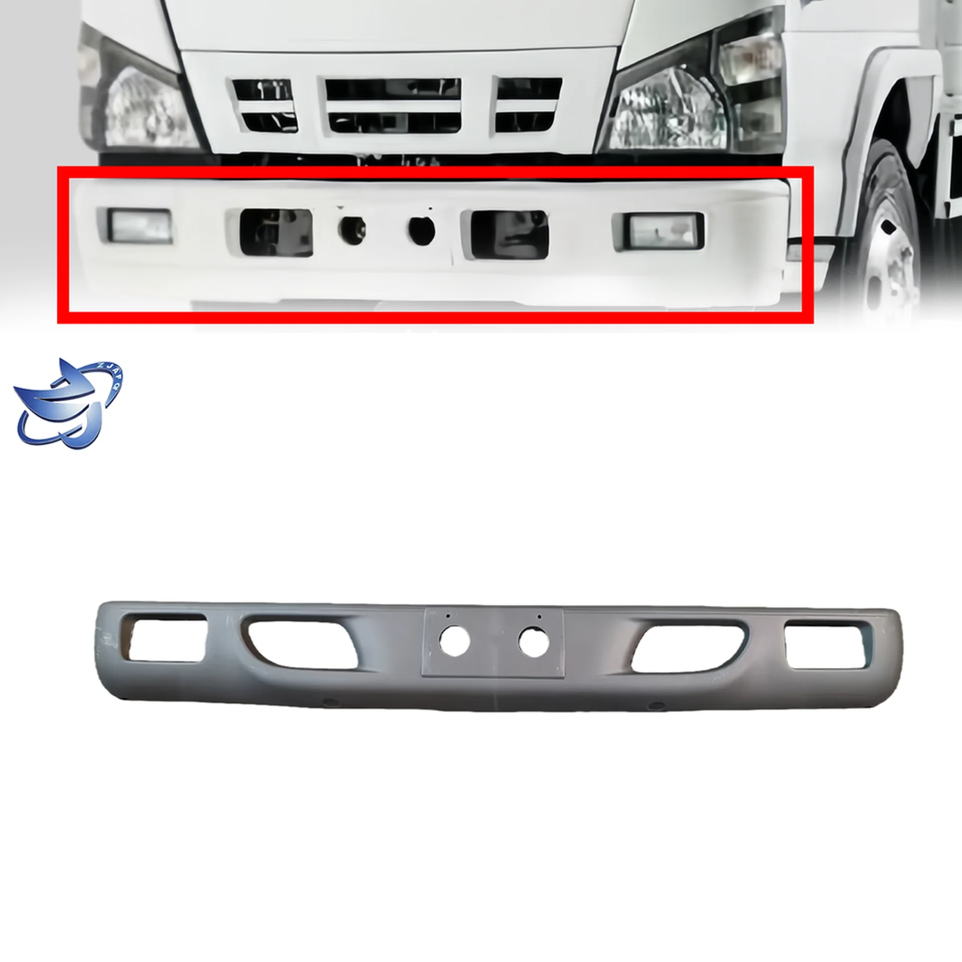 200CM Black / Gray Plastic Bumper for Isuzu NQR 600P