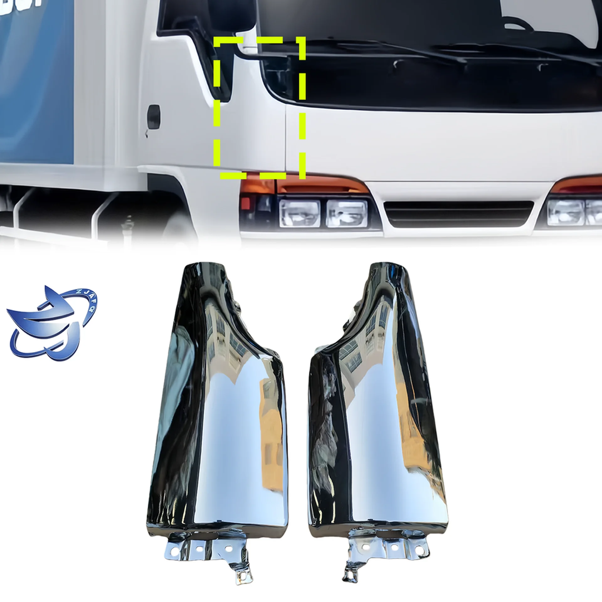 170*20CM Chrome Metal Corner Panel for Isuzu NPR 100P