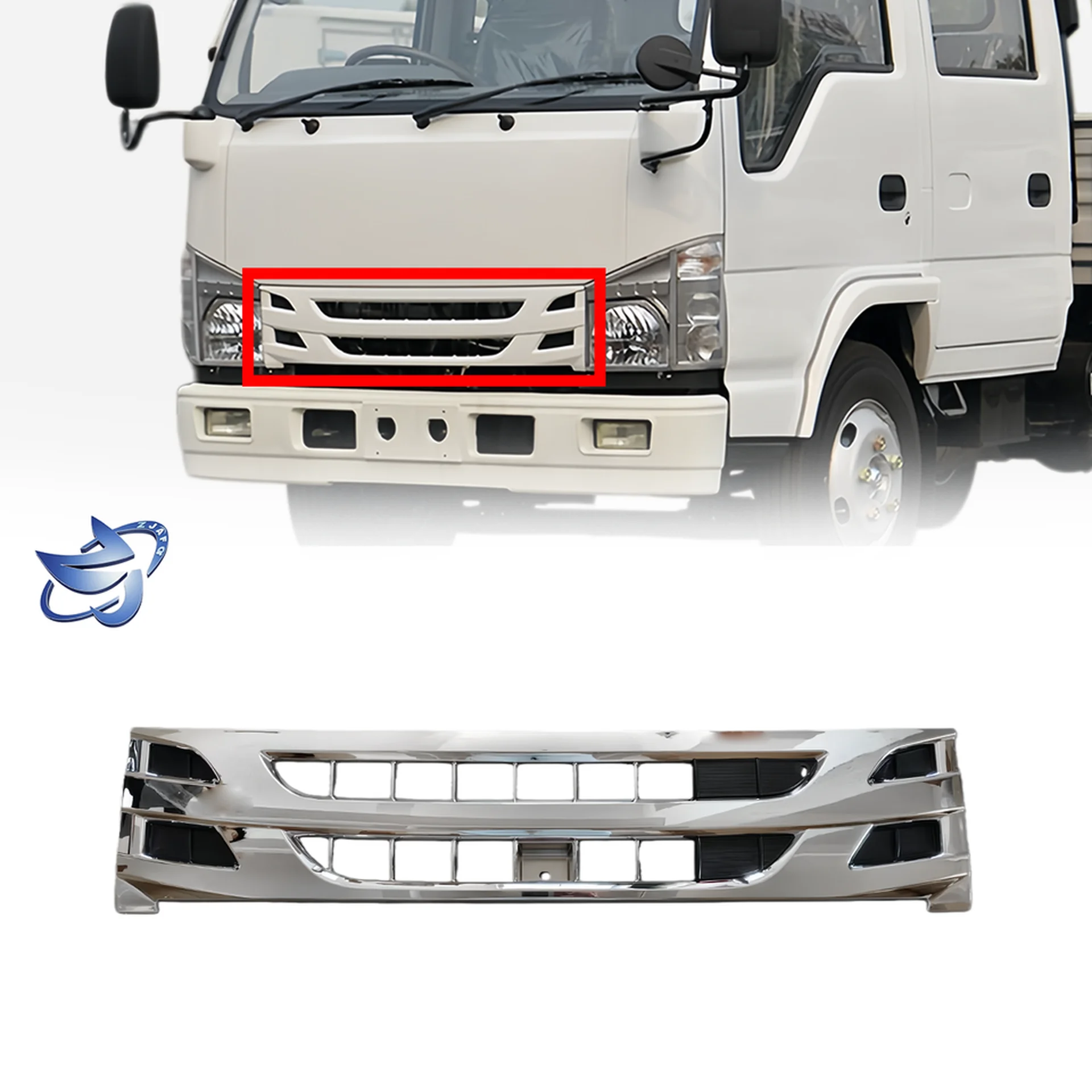 Chrome / Black Plastic Grille for Isuzu NPR 100P