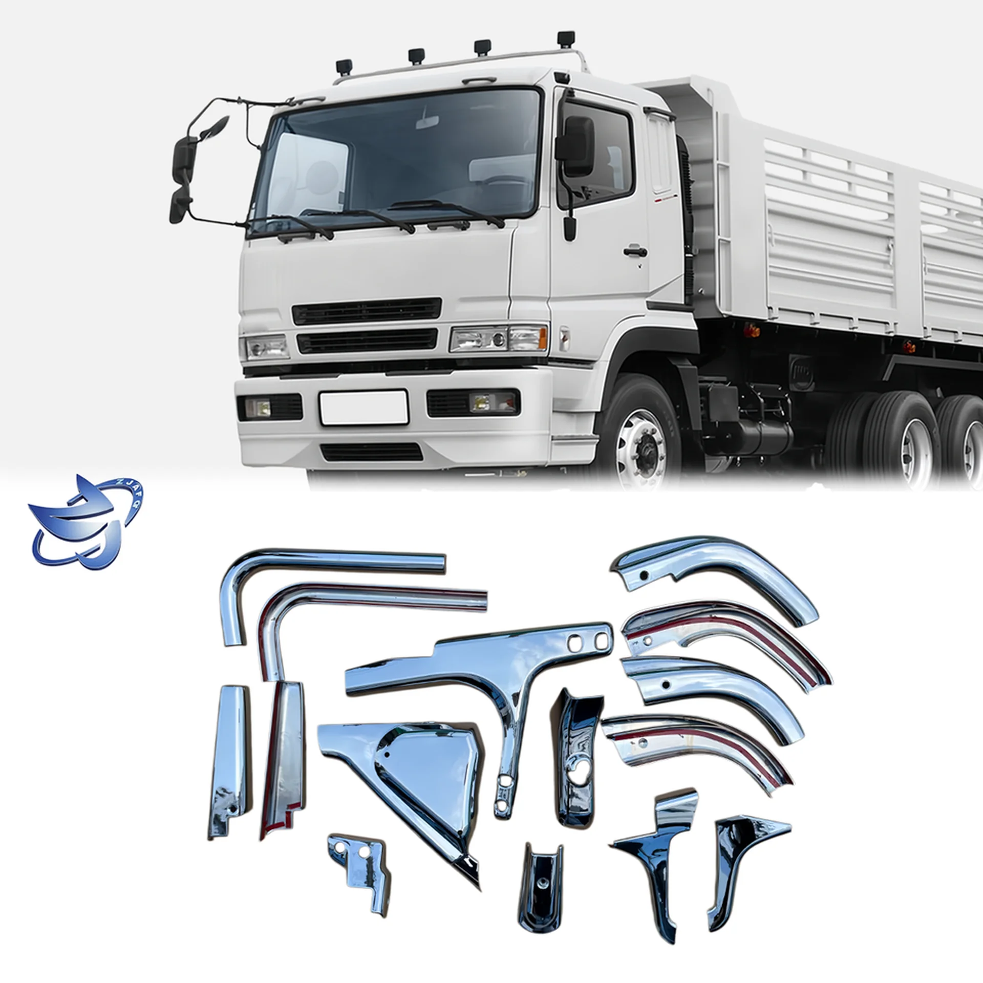 Chrome Plastic Mirror / Mirror Cover for Mitsubishi Fuso F380