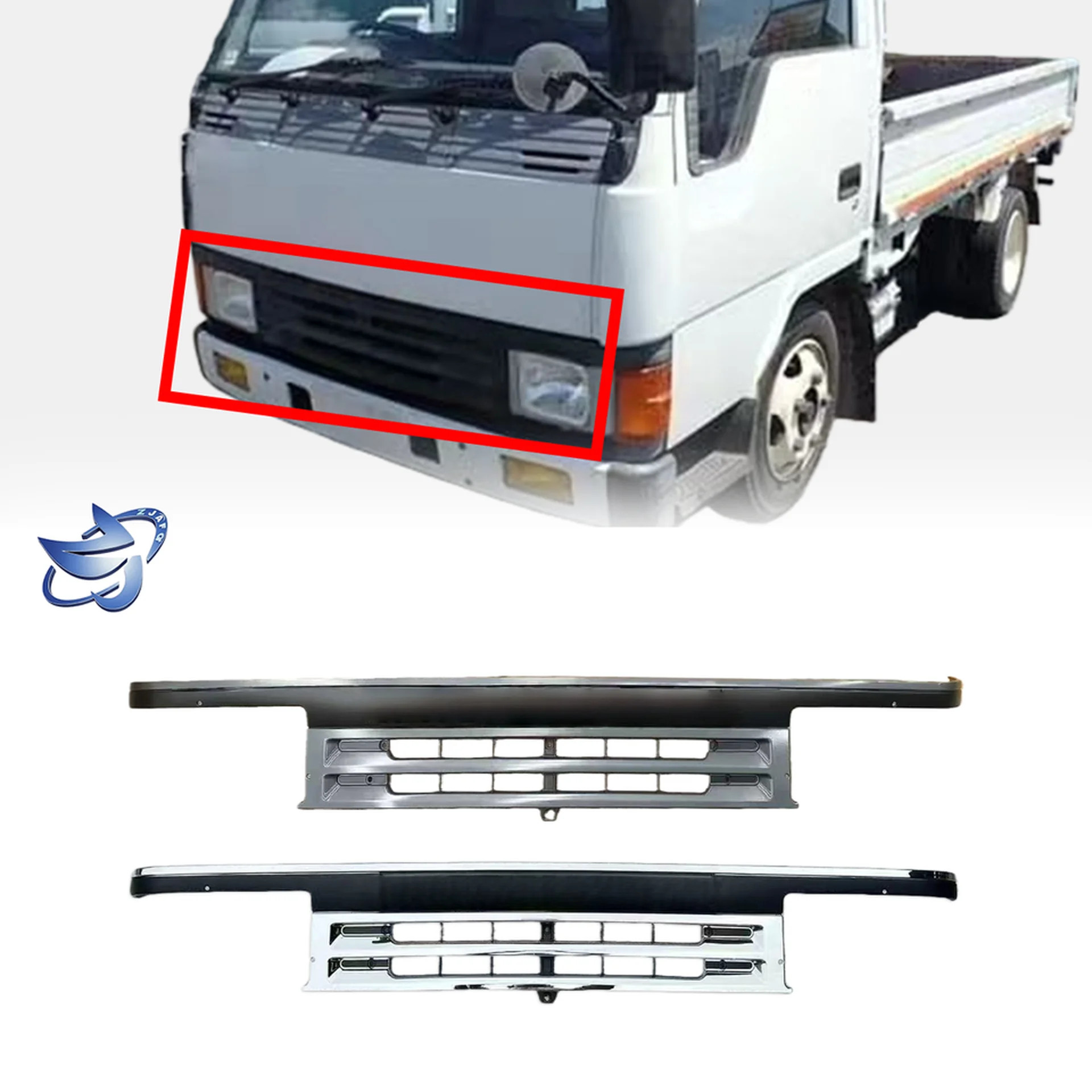 Chrome / Gray Plastic Grille for Mitsubishi FE444