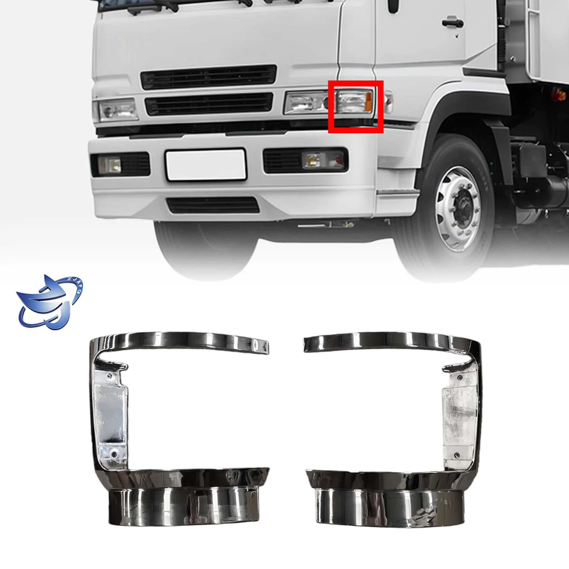 24*11CM Chrome Plastic Corner Lamp for Mitsubishi Fuso F380
