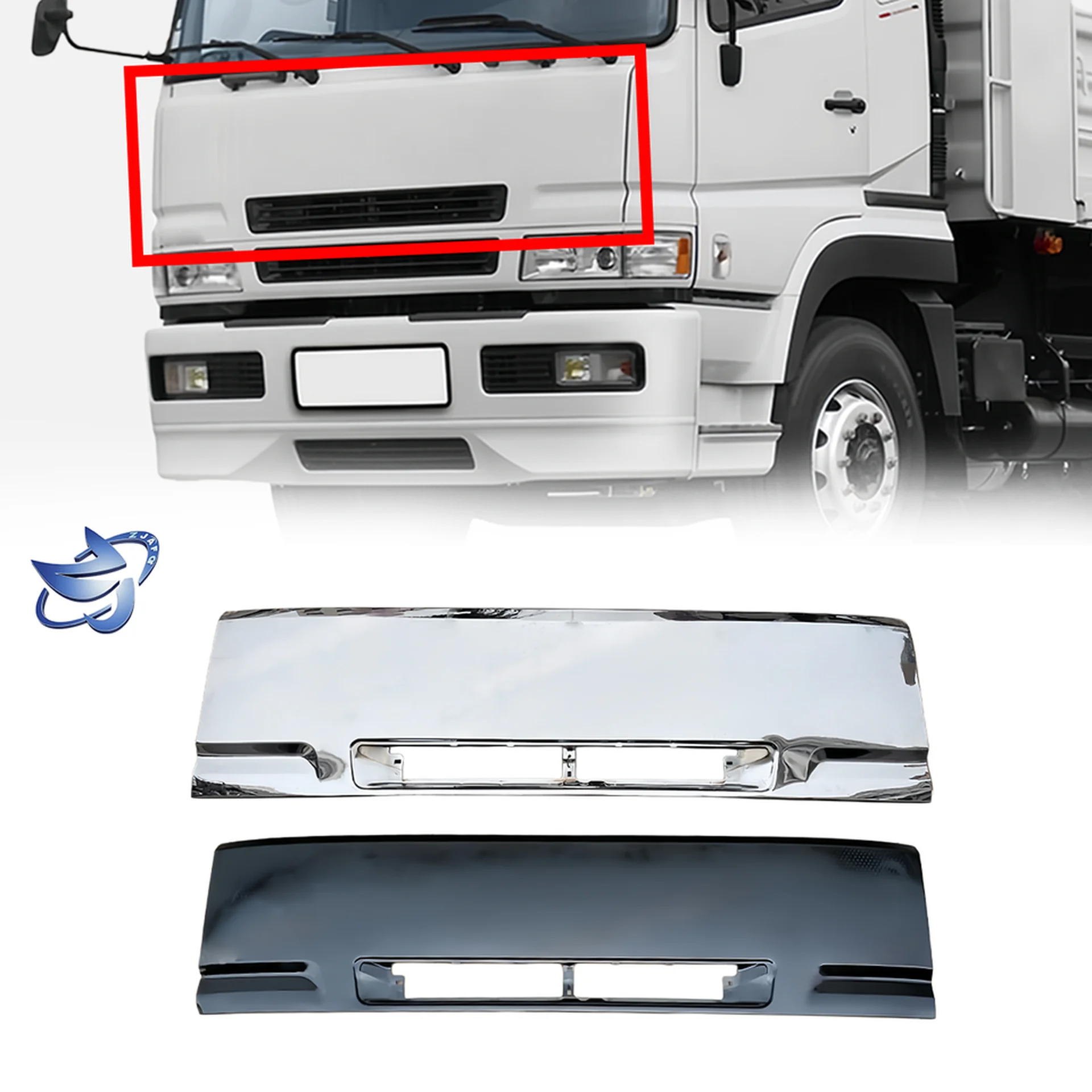 210*55CM Chrome / Black Metal Front Panel / Garnish for Mitsubishi Fuso F380