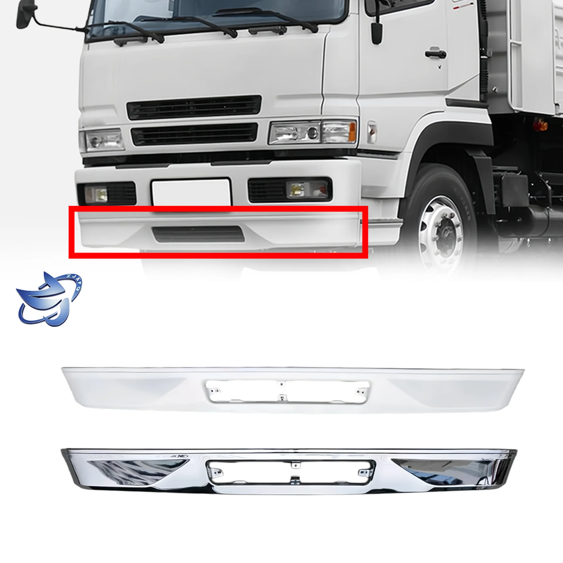 Chrome / White Plastic Bumper for Mitsubishi Fuso F380
