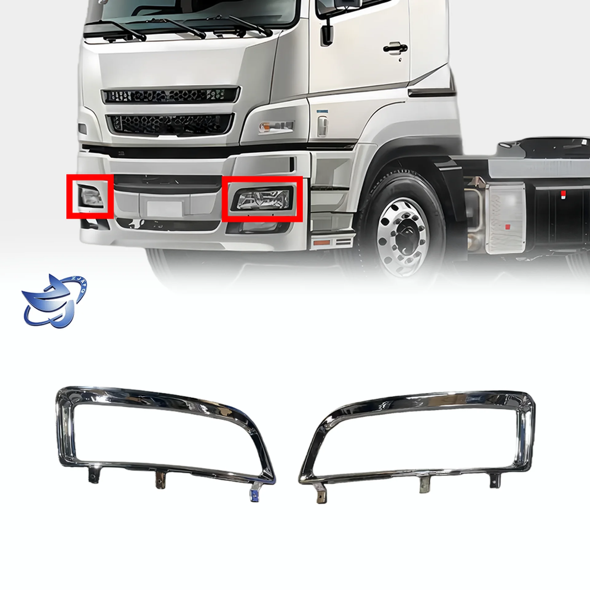 48*17CM Chrome Plastic Head Lamp for Mitsubishi Fuso F420