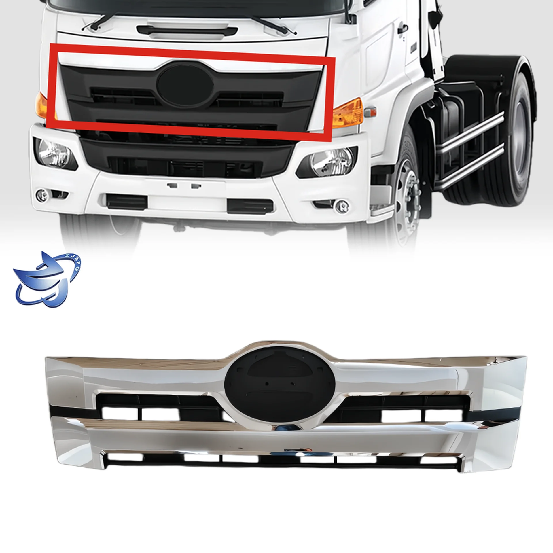 175CM Chrome / Black Plastic Grille for Hino Victor