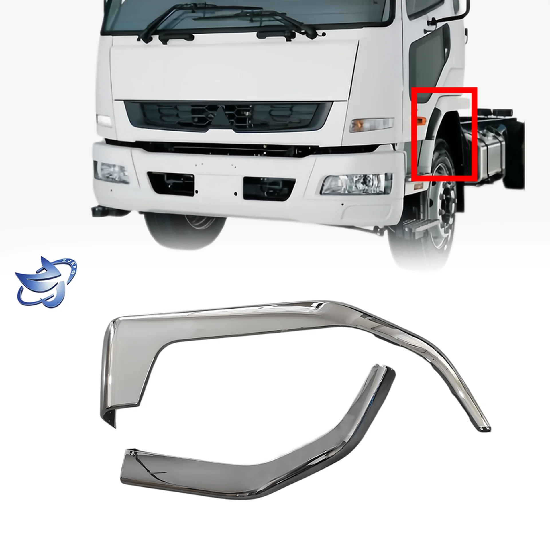 Chrome Plastic Fender / Mud Flap for Mitsubishi FM1524 / FM65F