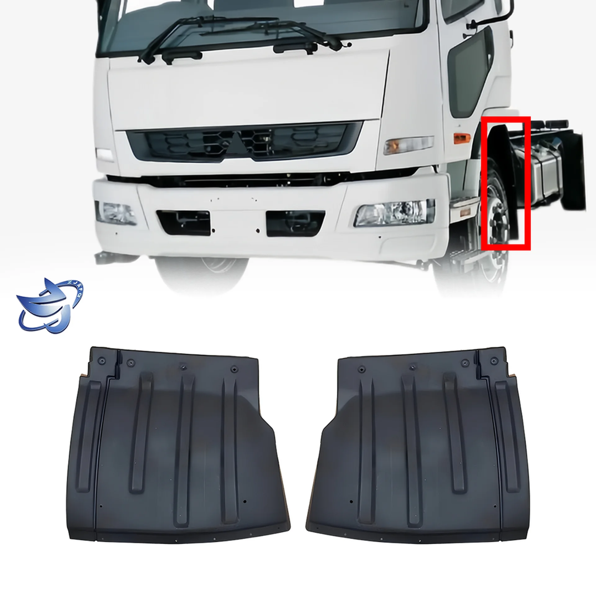 Black Plastic Fender / Mud Flap for Mitsubishi FM1524 / FM65F