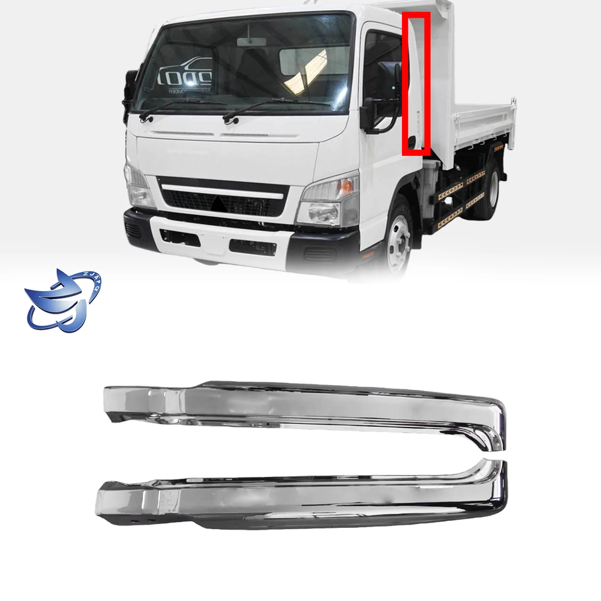 Chrome Metal Pillar Garnish for Mitsubishi Canter 2007