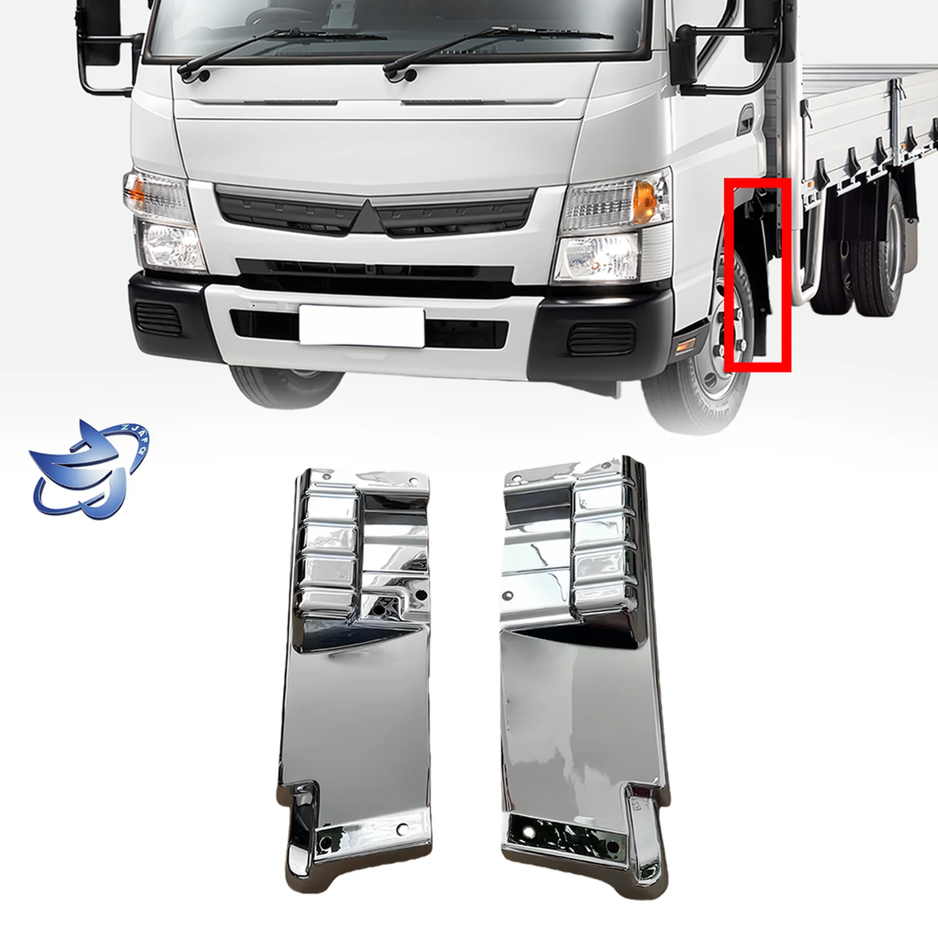 Chrome Plastic Fender / Mud Flap for Mitsubishi Canter 2010
