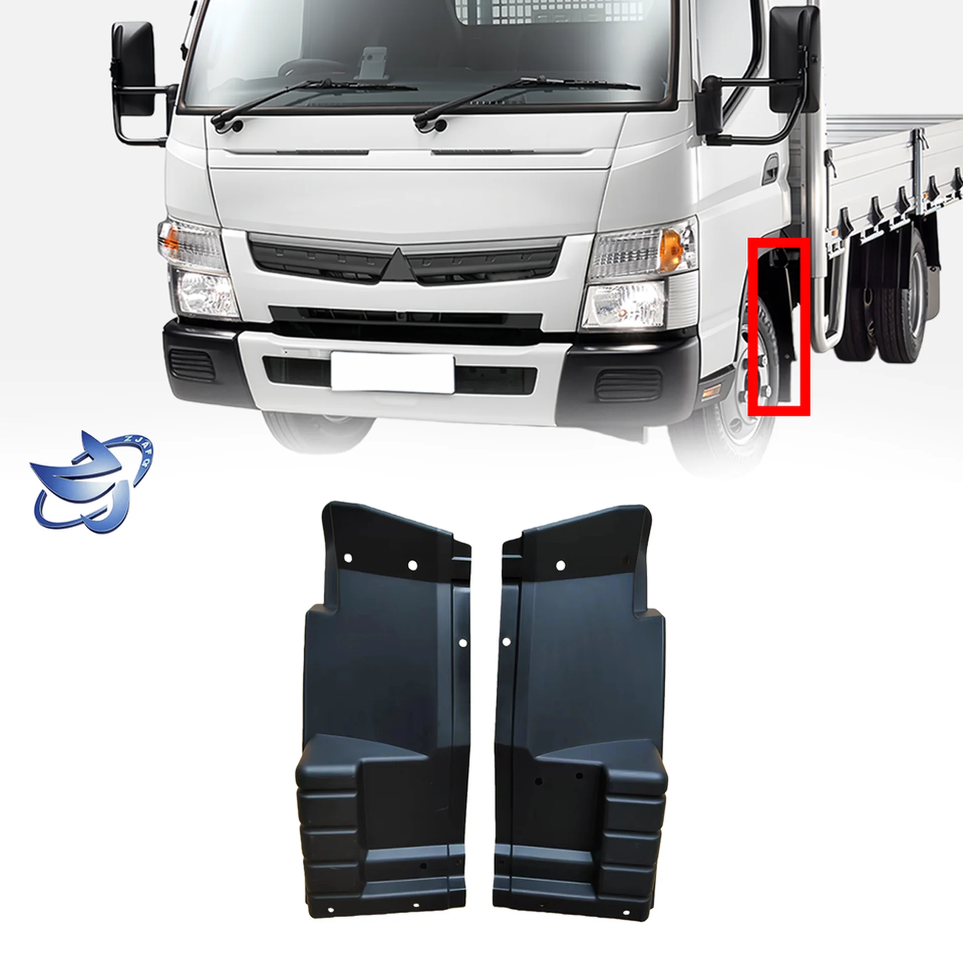 23*61CM Black Plastic Fender / Mud Flap for Mitsubishi Canter 2010