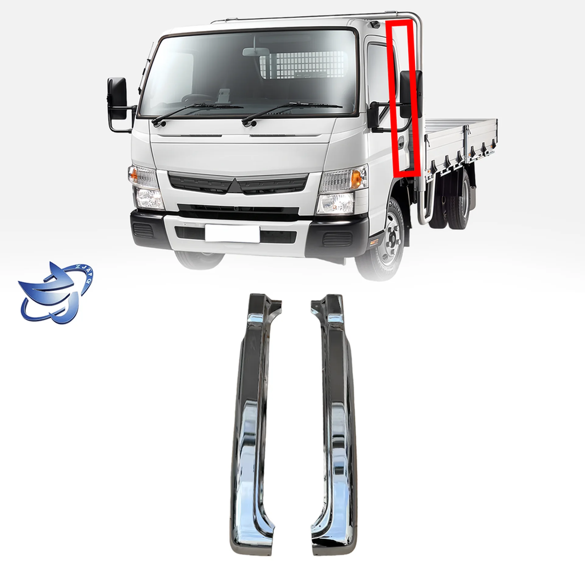 Chrome Metal Pillar Garnish for Mitsubishi Canter 2010