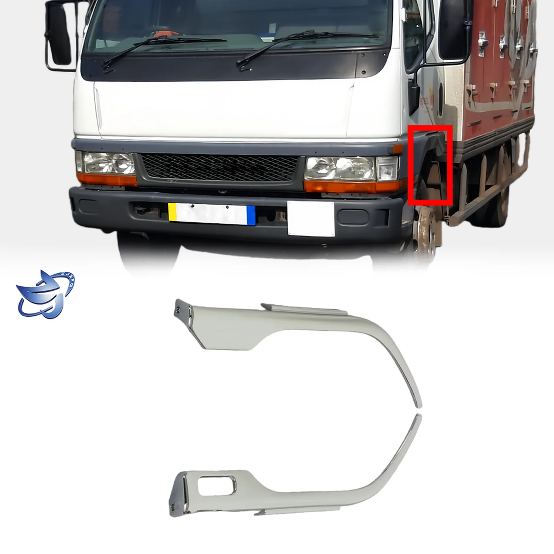 87CM Chrome / Black Plastic Fender / Mud Flap for Mitsubishi FE647 / FE511