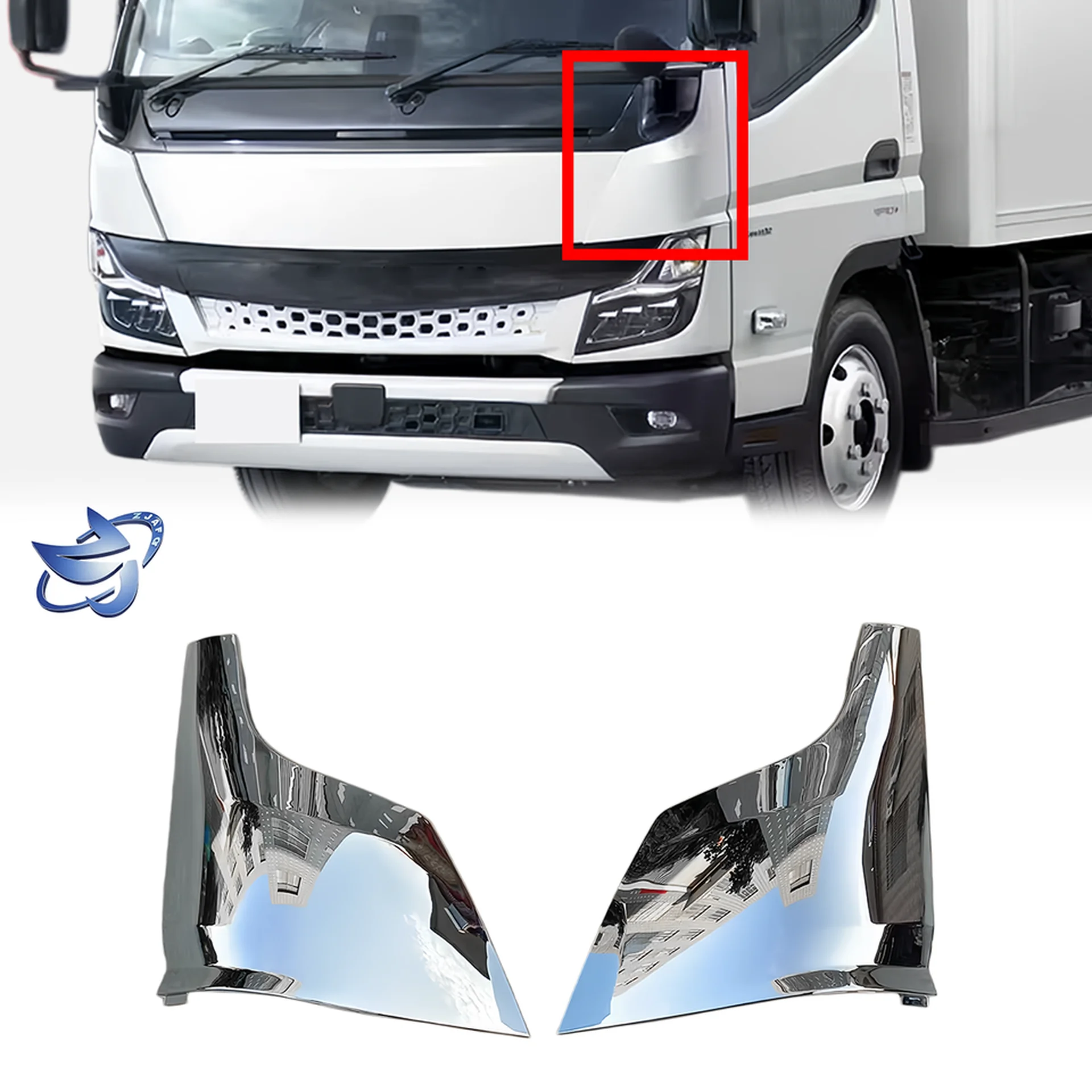 Chrome Plastic Corner Panel for Mitsubishi Fuso 2020