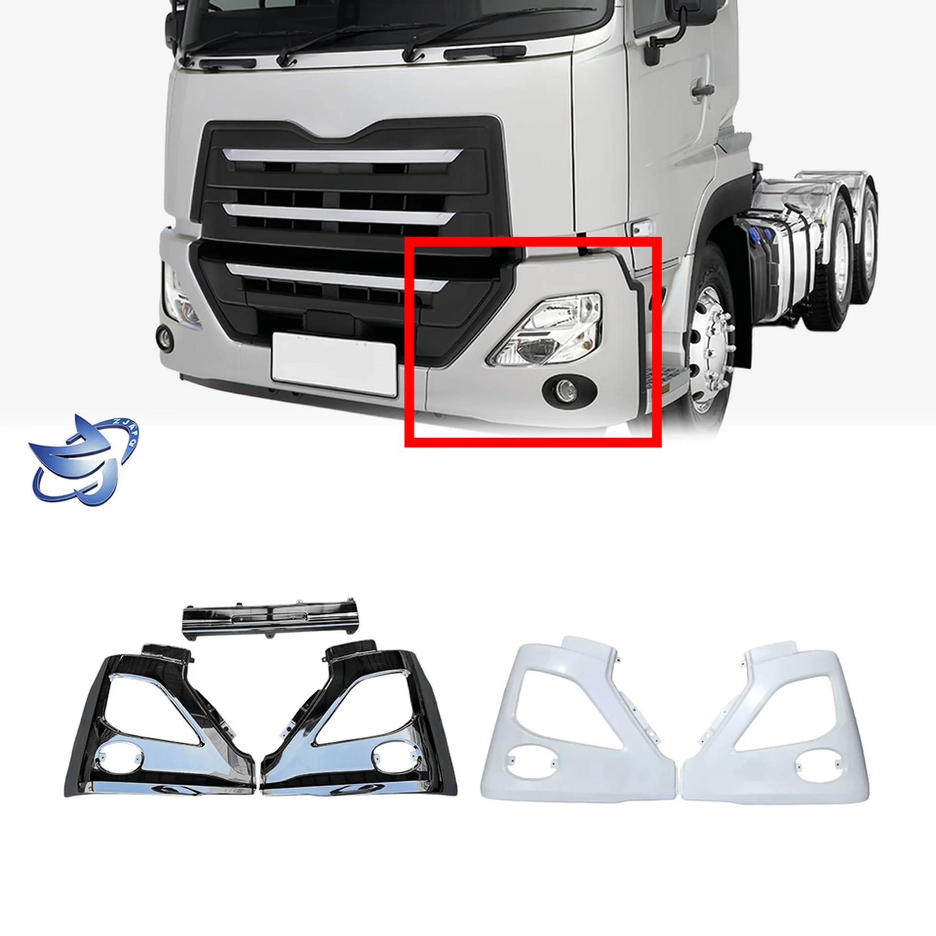 Chrome / White Plastic Bumper for Nissan UD / Quon