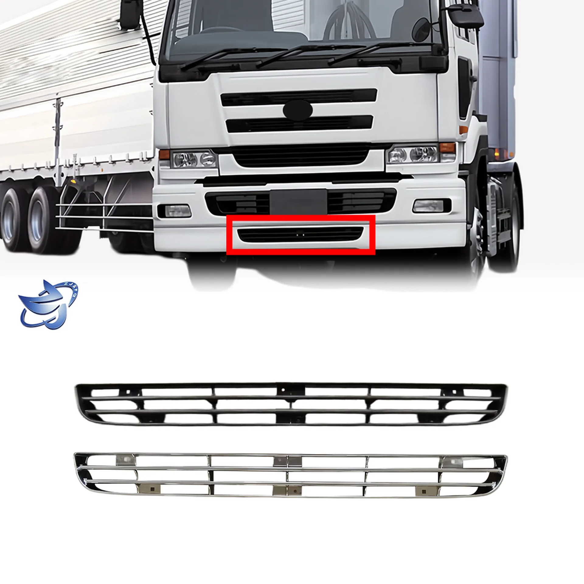 Chrome / Black Plastic Grille for Nissan UD Generic
